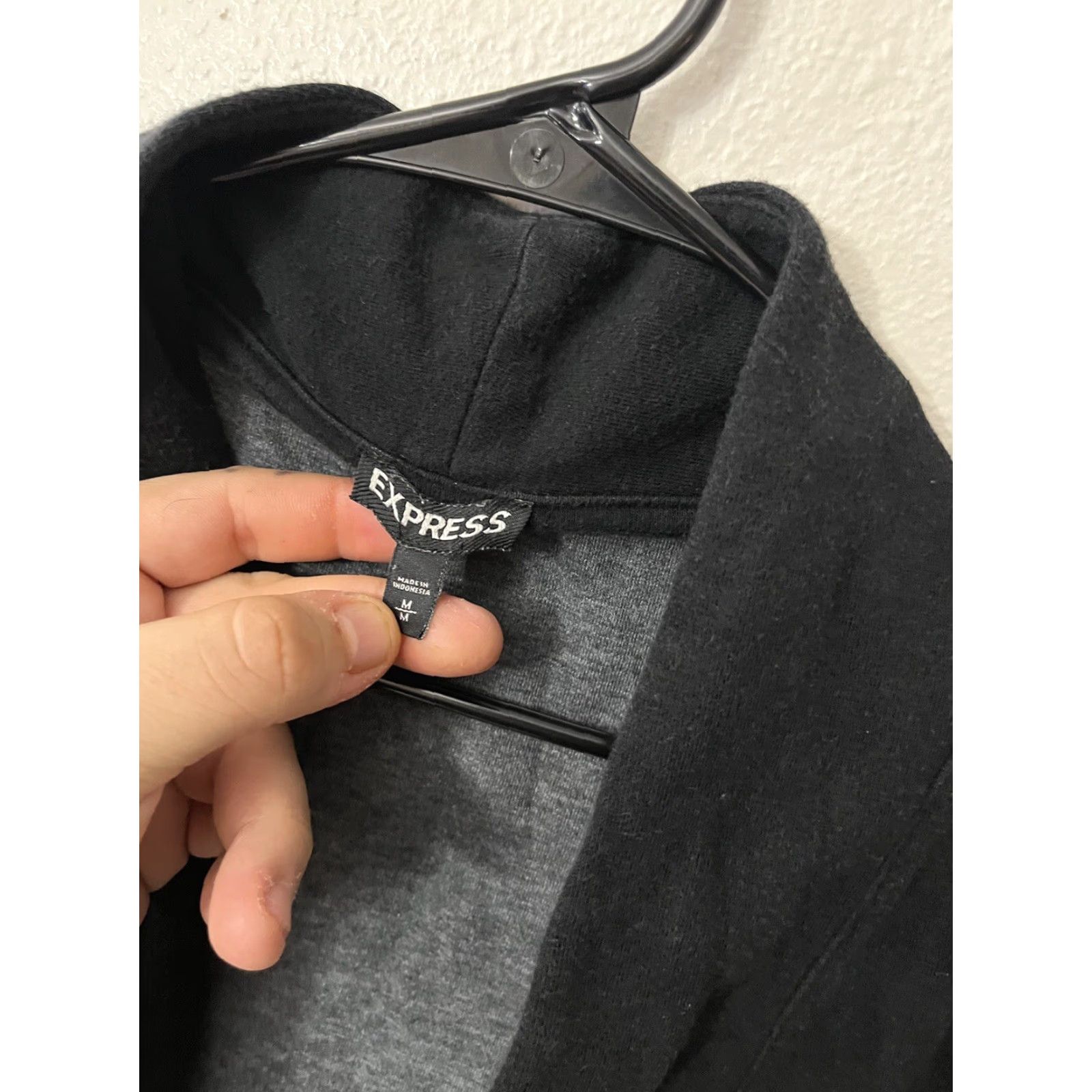 Express Express Women's Black Open Cardigan Sweater Medium Solid Knit Long Sleeve Lightweight Stretch Business Casual Size M / US 6-8 / IT 42-44 - 3 Thumbnail