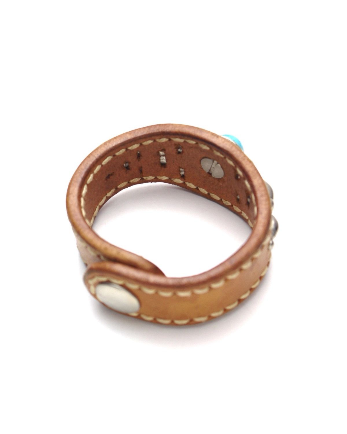 Vintage 2000S JAPANESE HANDCRAFTED WILD TURQUOISE LEATHER BRACELET Size ONE SIZE - 7 Thumbnail