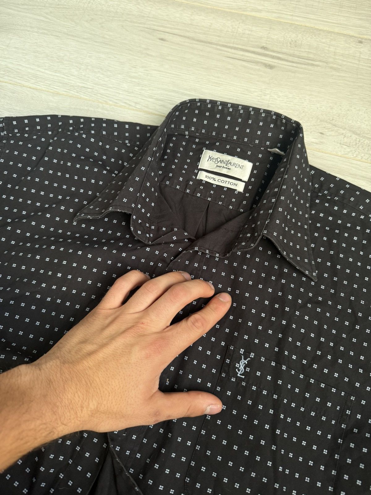 Yves Saint Laurent Vintage Shirt Yves Saint Laurent YSL shirt Size US L / EU 52-54 / 3 - 3 Thumbnail