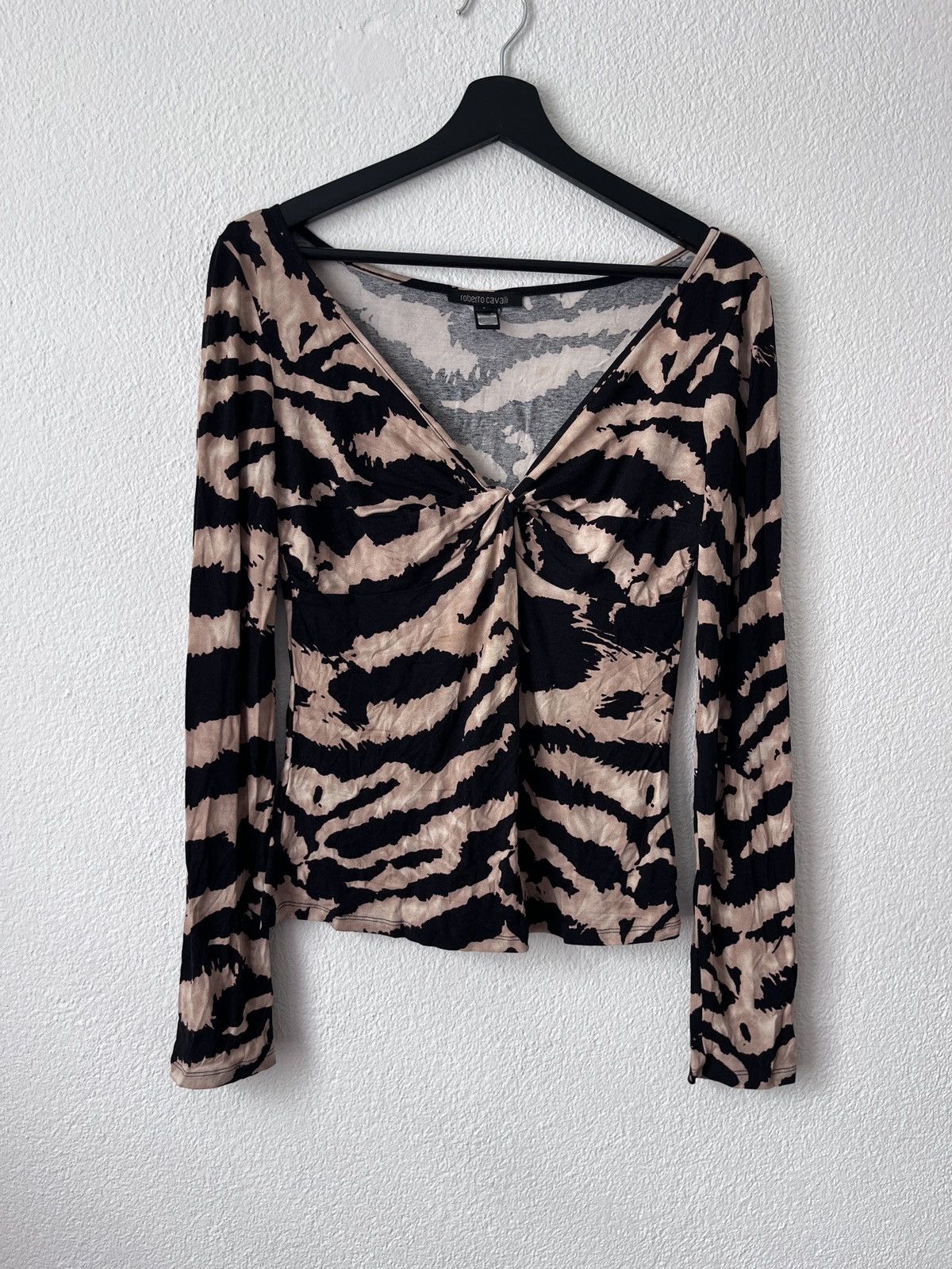 Roberto Cavalli Roberto Cavalli Y2K Tiger Print Top L Size L / US 10 / IT 46 - 6 Thumbnail