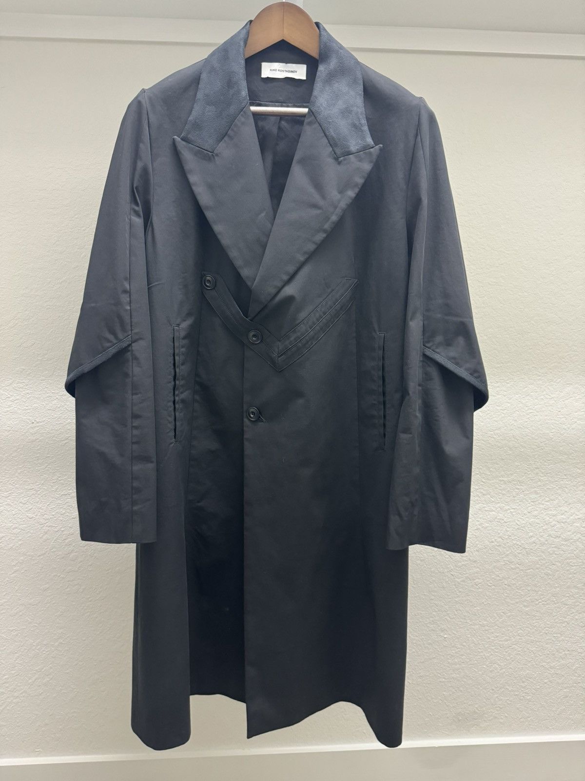 Kiko Kostadinov Long Burr Snap Coat | Grailed