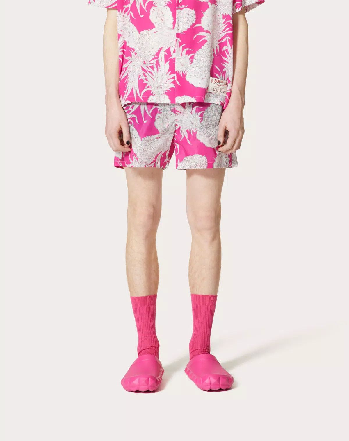 Valentino oc11z0625 Pineapple Print Nylon Swimsuit in Pink Size US 36 / EU 52 - 5 Thumbnail