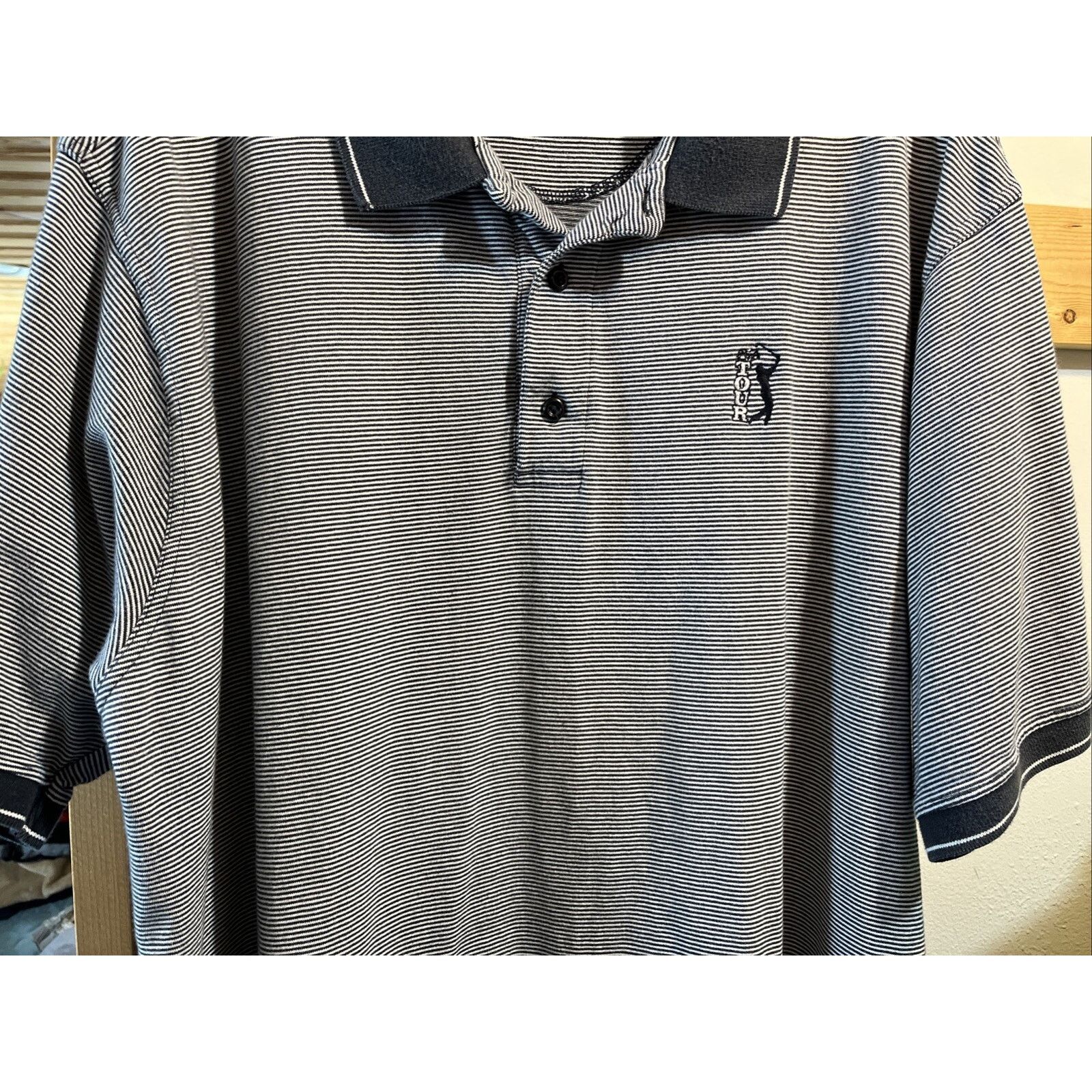 PGA Tour PGA Tour Men’s XL Gray Striped Short Sleeve Polo Shirt Golf Size US XL / EU 56 / 4 - 5 Thumbnail