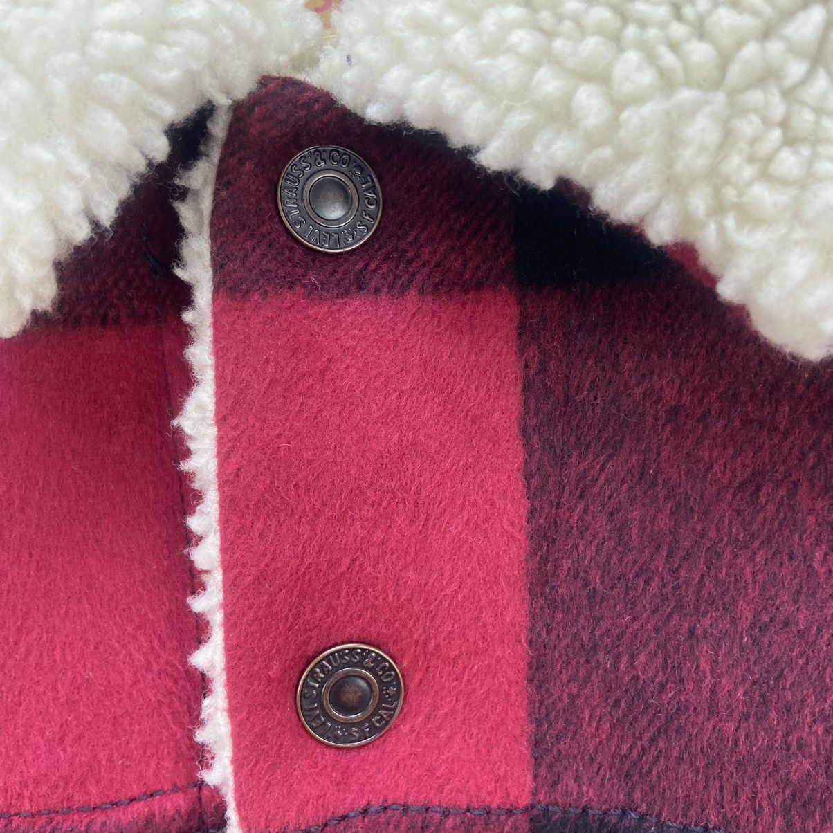 Levi's Levi’s Fleece Sherpa Plaid Tartan Trucker Jacket Size US S / EU 44-46 / 1 - 16 Thumbnail