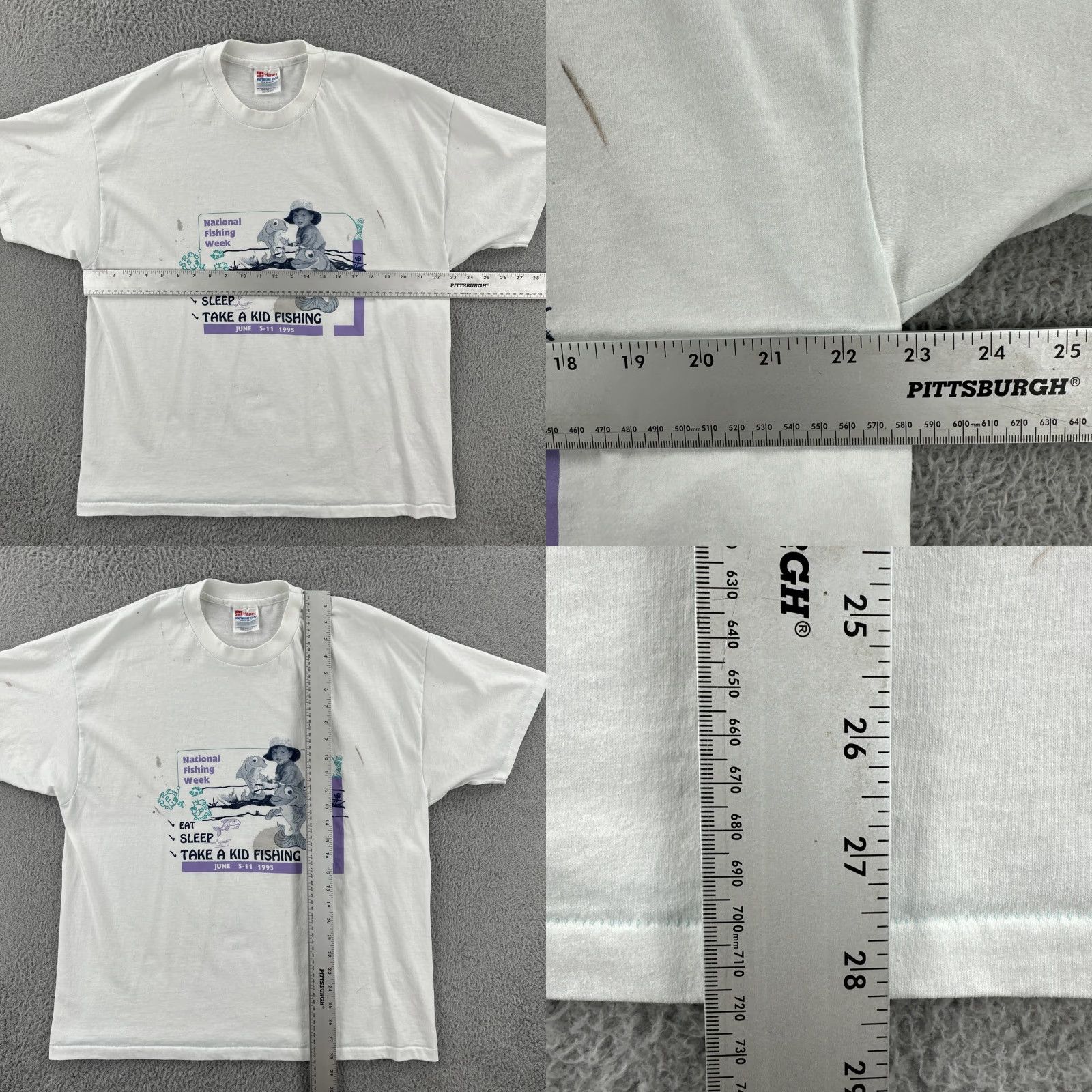 Hanes VINTAGE Hanes Shirt 90s Mens XL White Short Sleeve Crew Neck 50/50 Heavyweight T-Shirt Size US XL / EU 56 / 4 - 10 Thumbnail