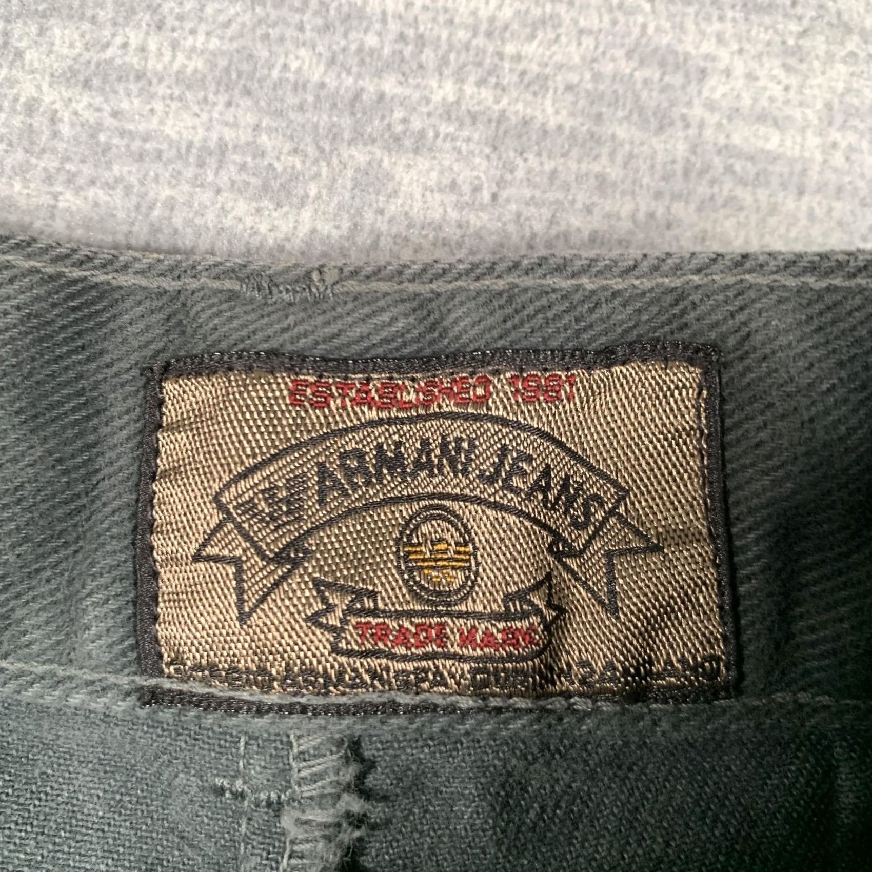 Vintage Vintage Armani Jeans Pants Womens 6 Green Cotton Tapered Chino Twill USA Size 28" / US 6 / IT 42 - 6 Thumbnail