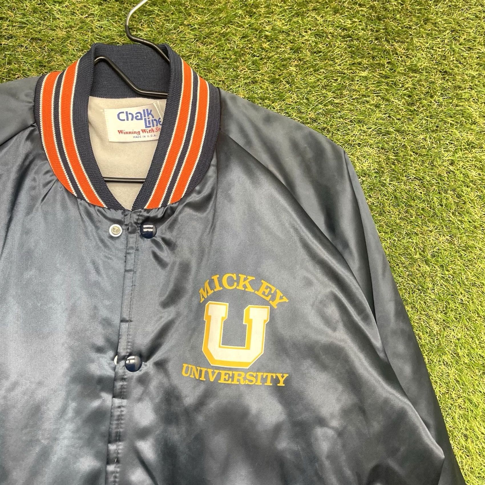 Chalk Line VINTAGE Chalk Line Mickey Mouse Varsity Jacket Mens L Blue Satin 90s 80s Disney World Logo Jacket Mens Boys Girls Size US L / EU 52-54 / 3 - 3 Thumbnail