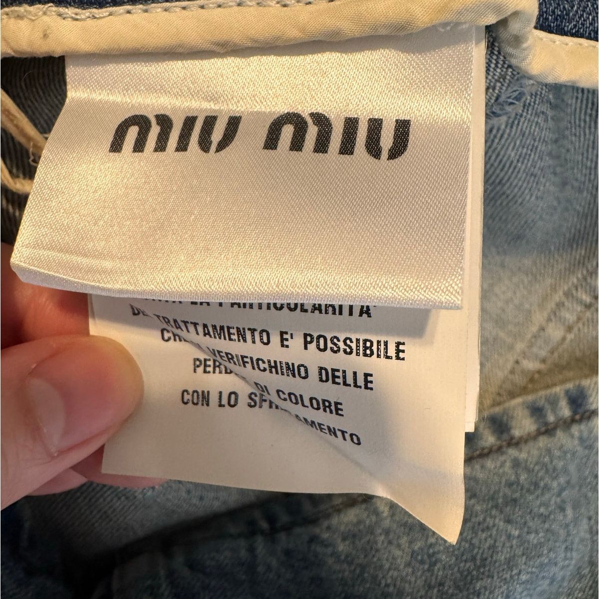 Miu Miu MIU MIU Gonna Distressed Denim Patchwork Skirt - Size 38 Size 26" / US 2 / IT 38 - 7 Thumbnail