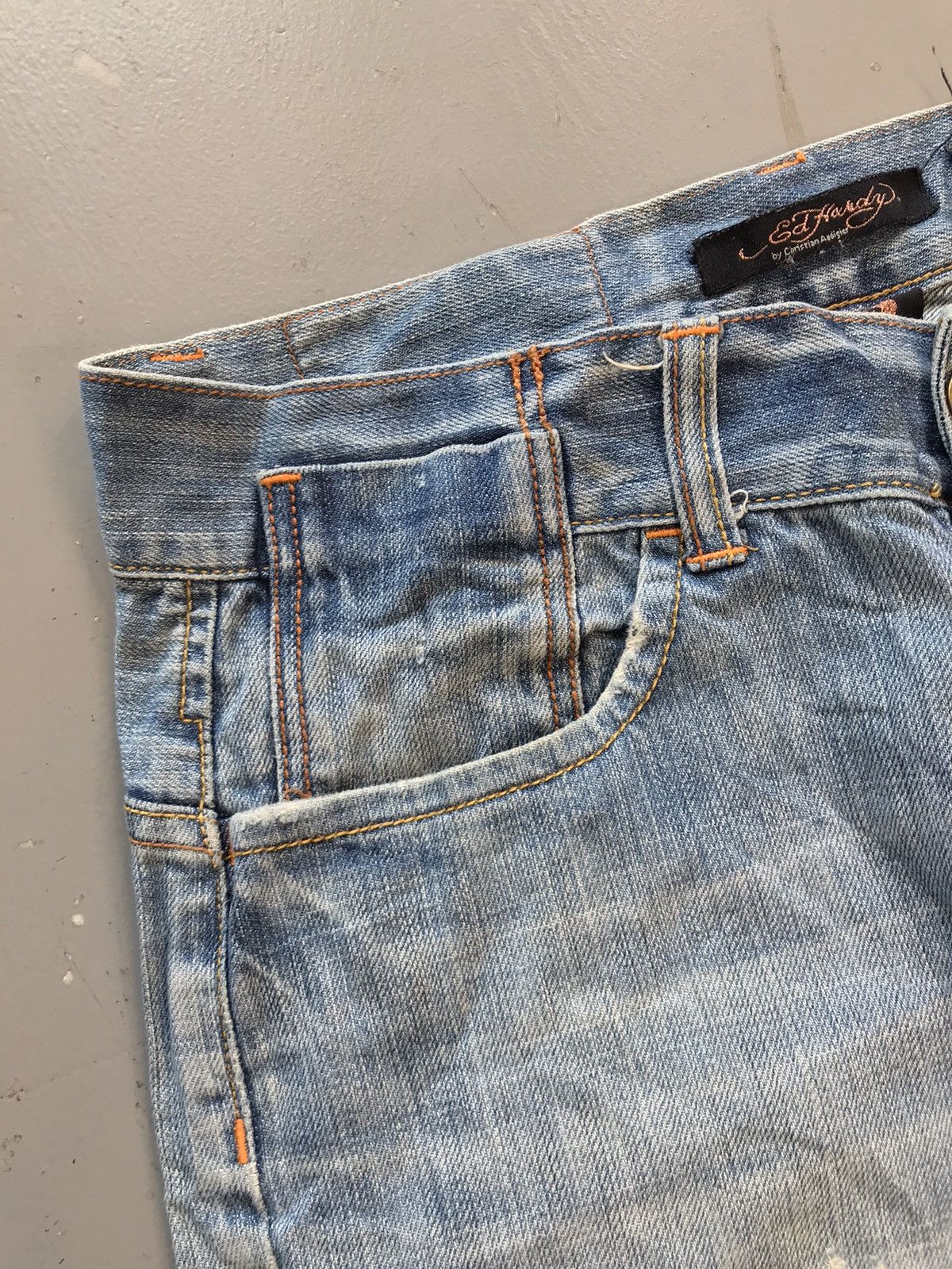 Ed Hardy × Vintage Vintage Edhardy distressed crazy embroidered denim Size US 32 / EU 48 - 7 Thumbnail