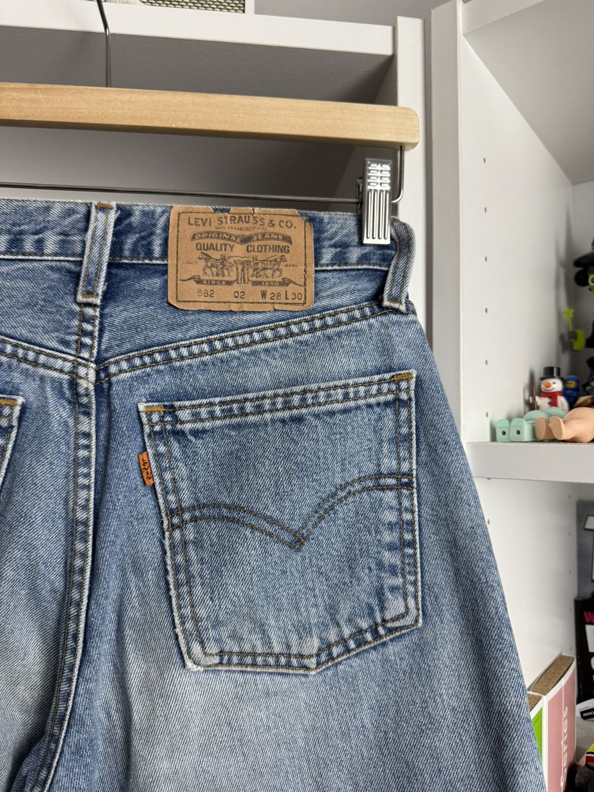 Levi's × Levi's Vintage Clothing × Vintage Vintage 90s Levis 882 denim pants 28x30 orange tab babyblue Size US 28 / EU 44 - 4 Thumbnail
