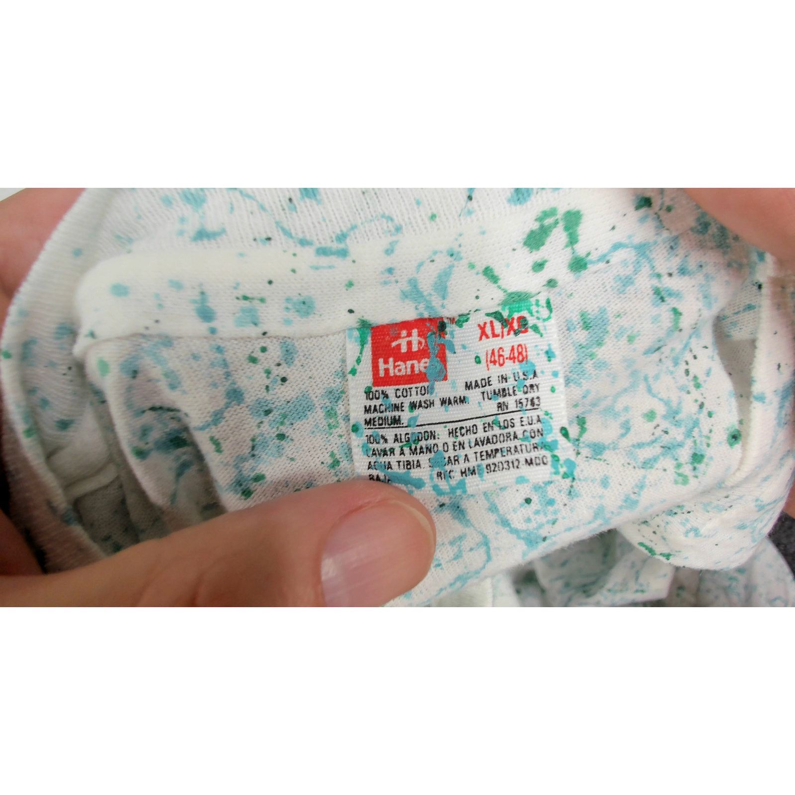 Hanes Vintage 80s Hanes Custom Paint Splatter "Bubble" T-Shirt Size US M / EU 48-50 / 2 - 5 Thumbnail