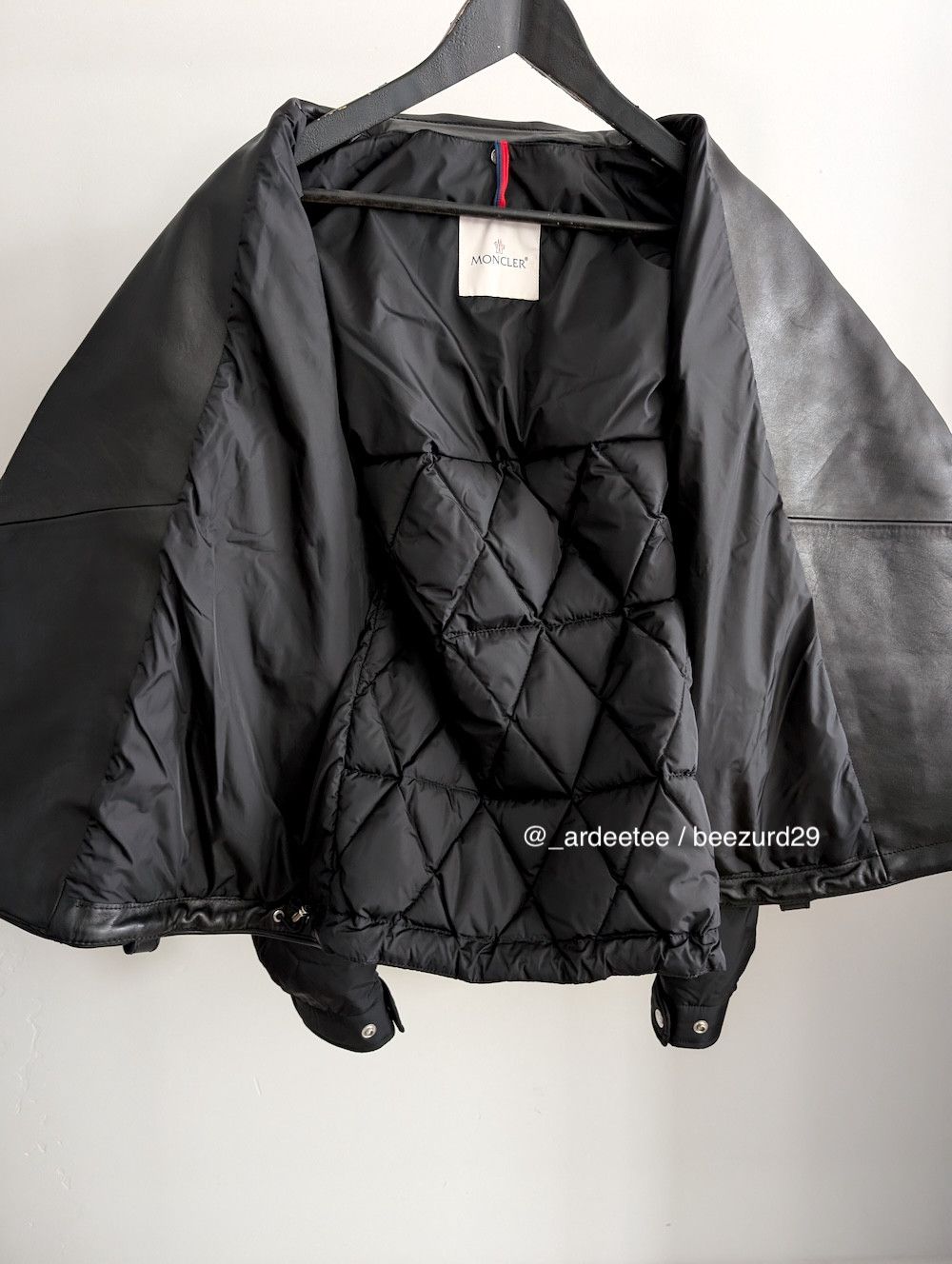 Moncler *NEW* $6K LEATHER/DOWN PAVOT BIKER PUFFER JACKET Size US M / EU 48-50 / 2 - 13 Thumbnail