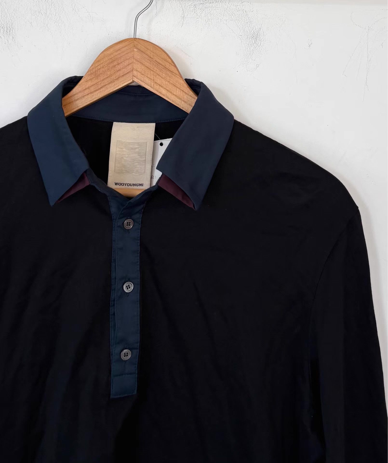 Wooyoungmi Wooyoungmi Men's Double Collar Long-Sleeve Polo Shirt Ｑ21 Size US M / EU 48-50 / 2 - 7 Thumbnail