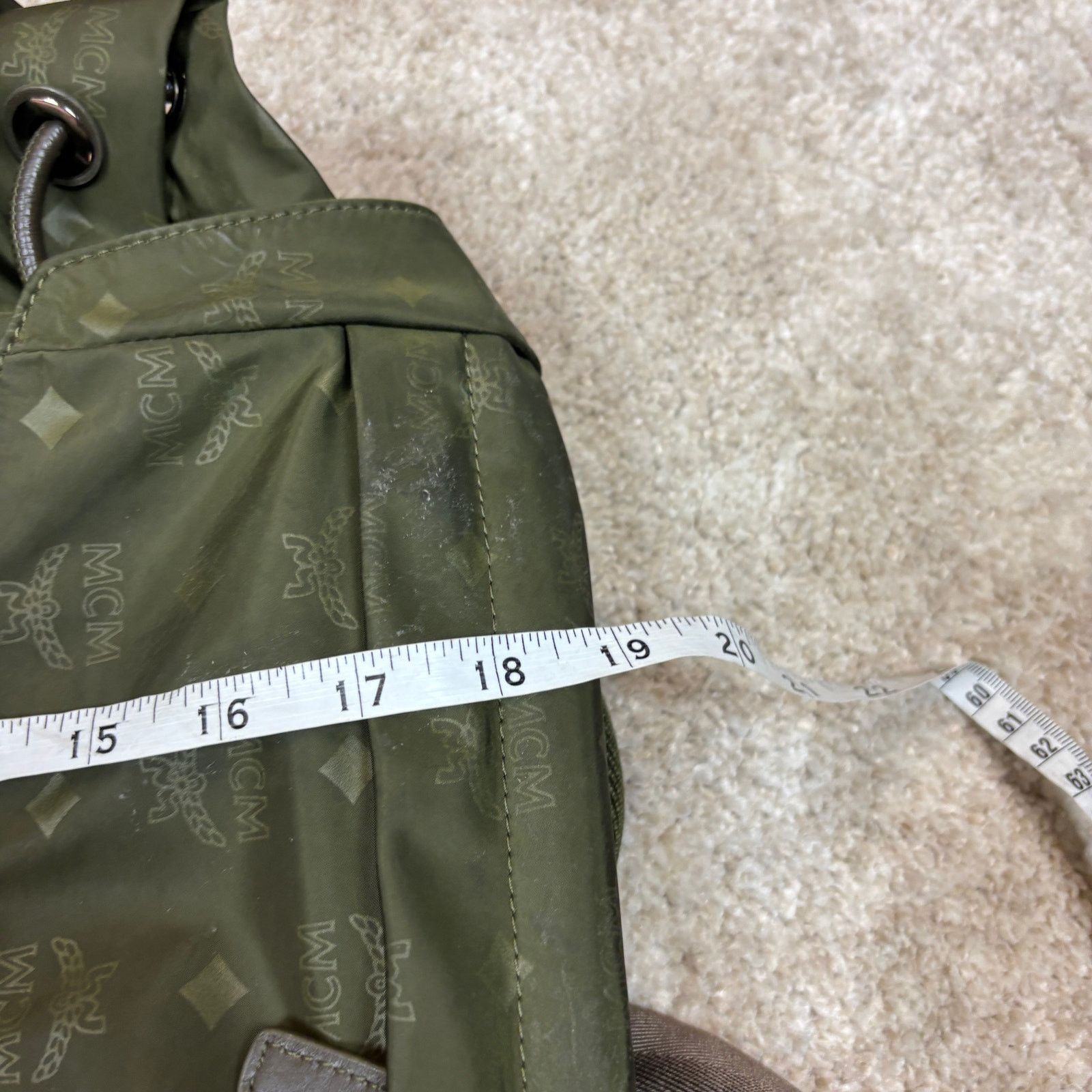 MCM MCM Dieter Green Monogram Two Pocket Nylon Backpack Rucksack Size ONE SIZE - 12 Thumbnail
