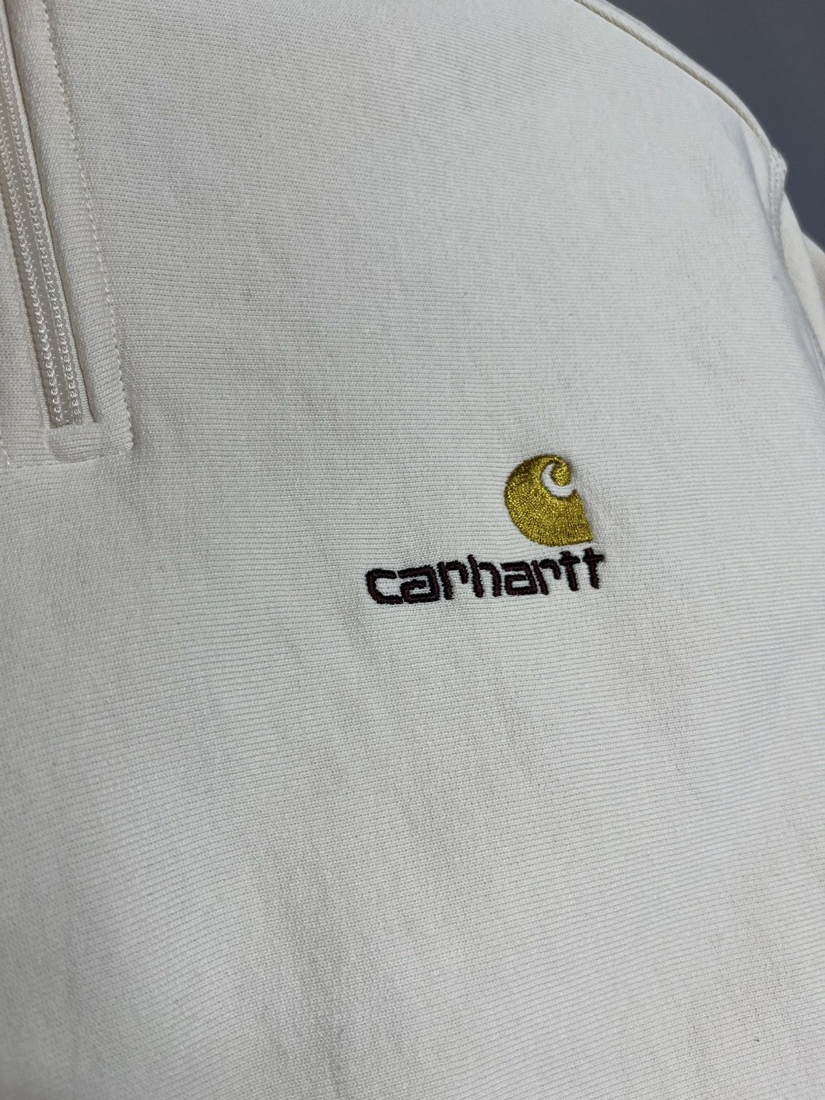 Carhartt Carhartt Half Zip American Script Sweatshirt mens beige Size US S / EU 44-46 / 1 - 6 Thumbnail