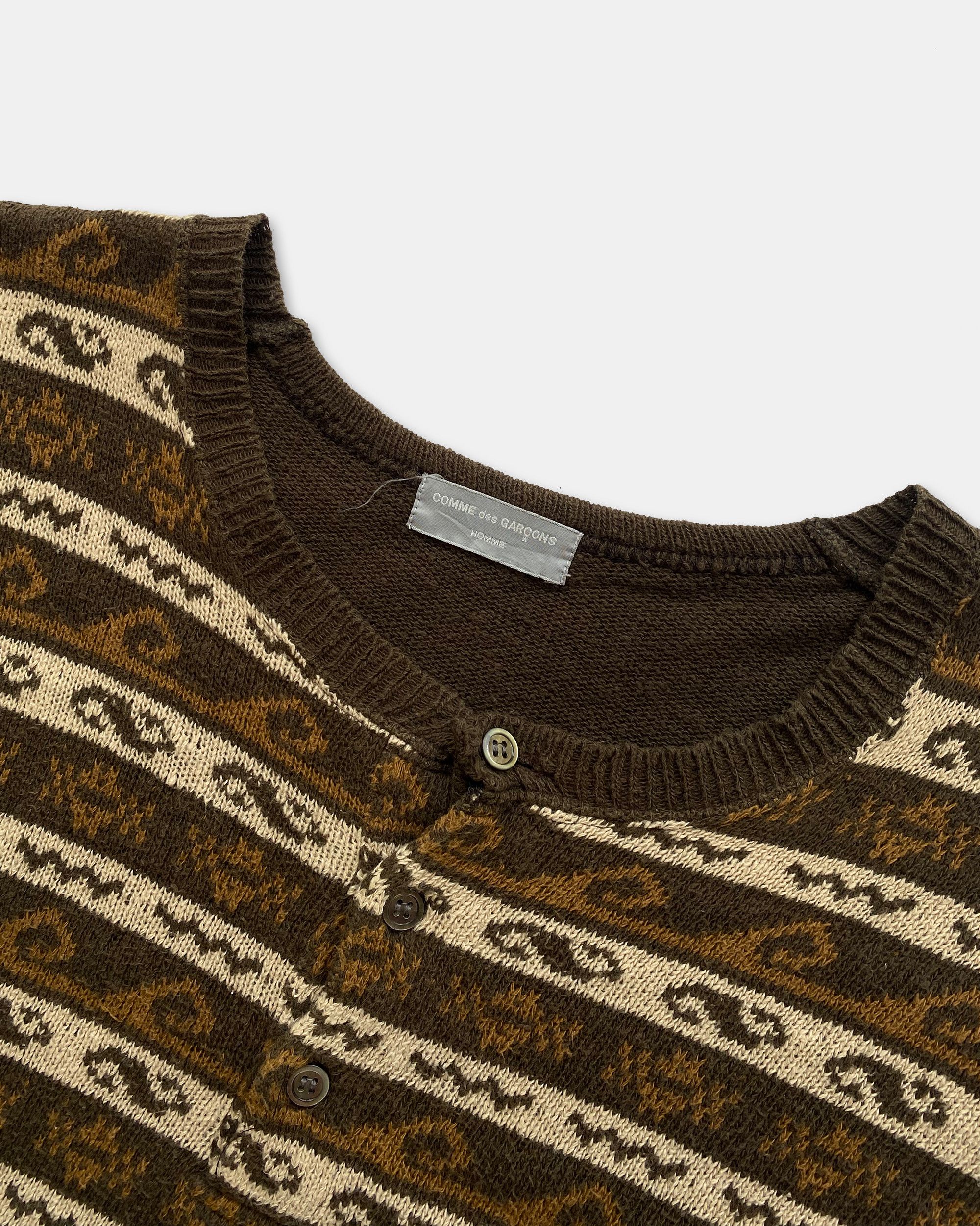 Comme des Garcons Homme AD1997 Asymmetrical Knit Sweater Size US L / EU 52-54 / 3 - 3 Thumbnail