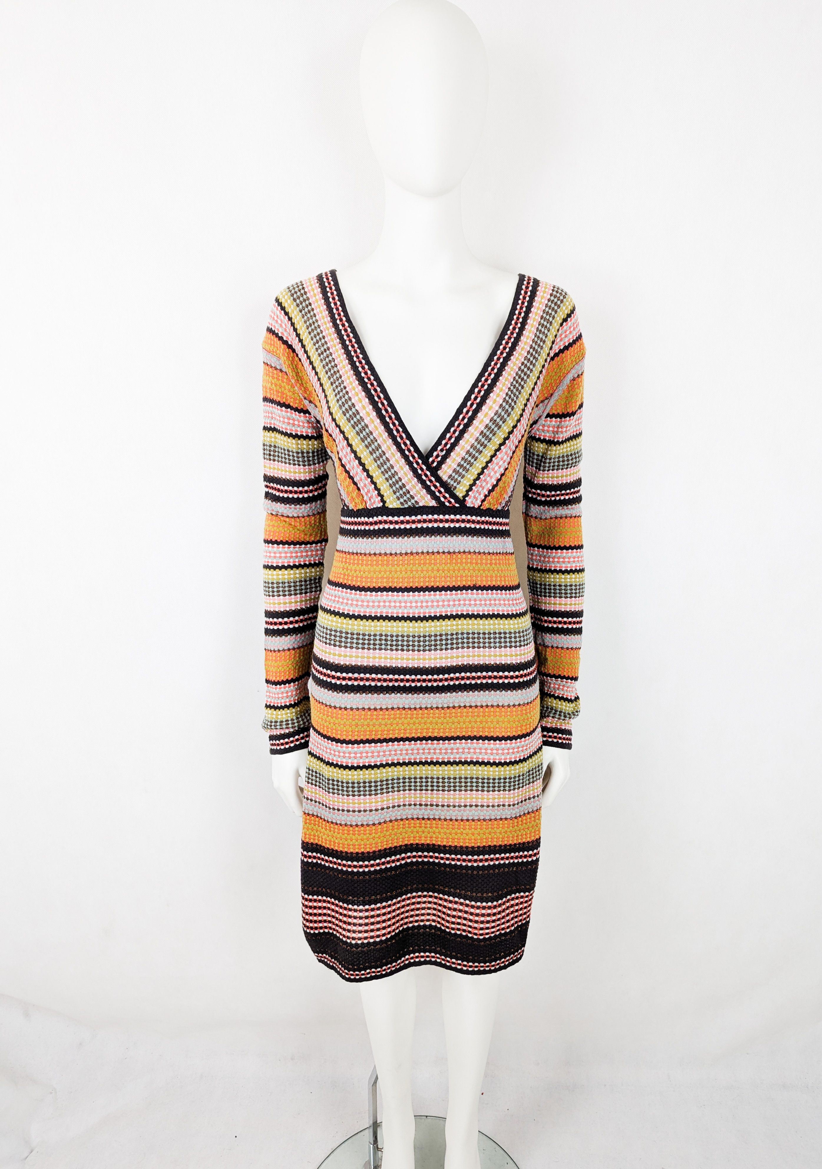 Missoni Missoni colorfull dress wool viscose Size L / US 10 / IT 46 - 2 Thumbnail