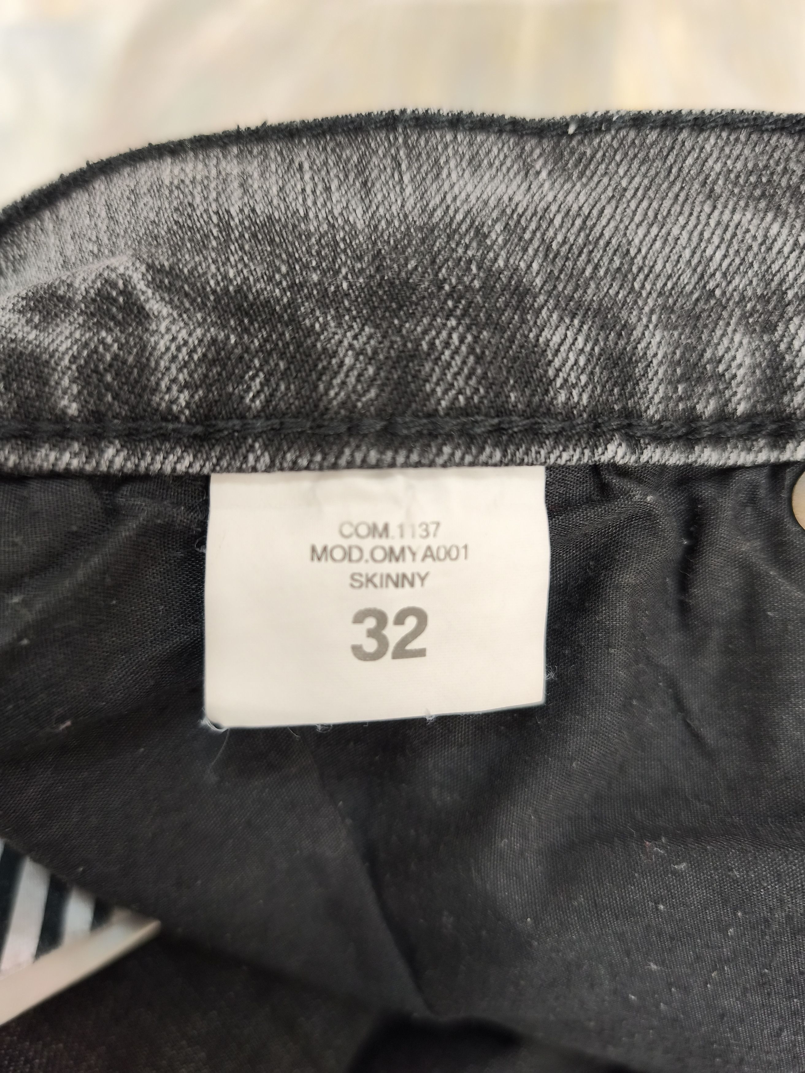 Off-White Off White Fire Line Yellow Logo Gray Slim Denim Jeans Size US 32 / EU 48 - 13 Thumbnail