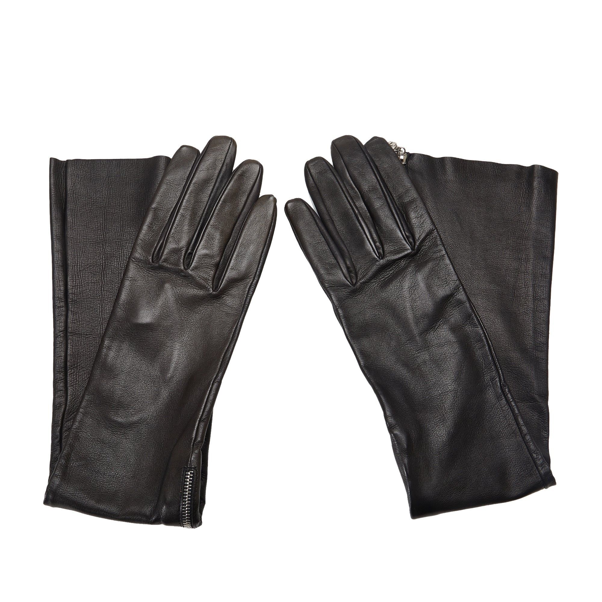 image of Chanel Camellia Lambskin Tall Gloves Other Accessories in Black, Women's