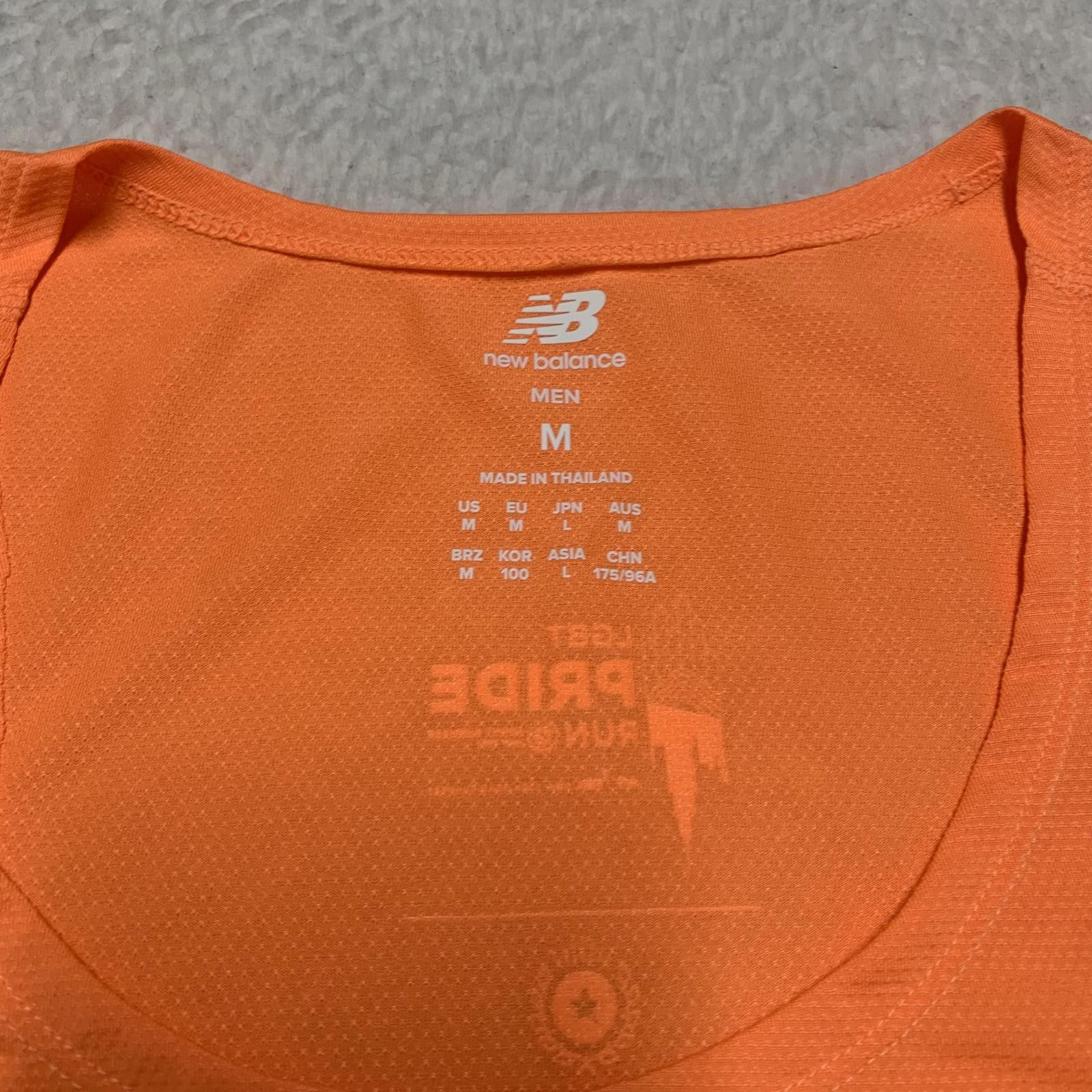New Balance New Balance Men's Medium Orange Pride Run Tank Top Size ONE SIZE - 4 Thumbnail