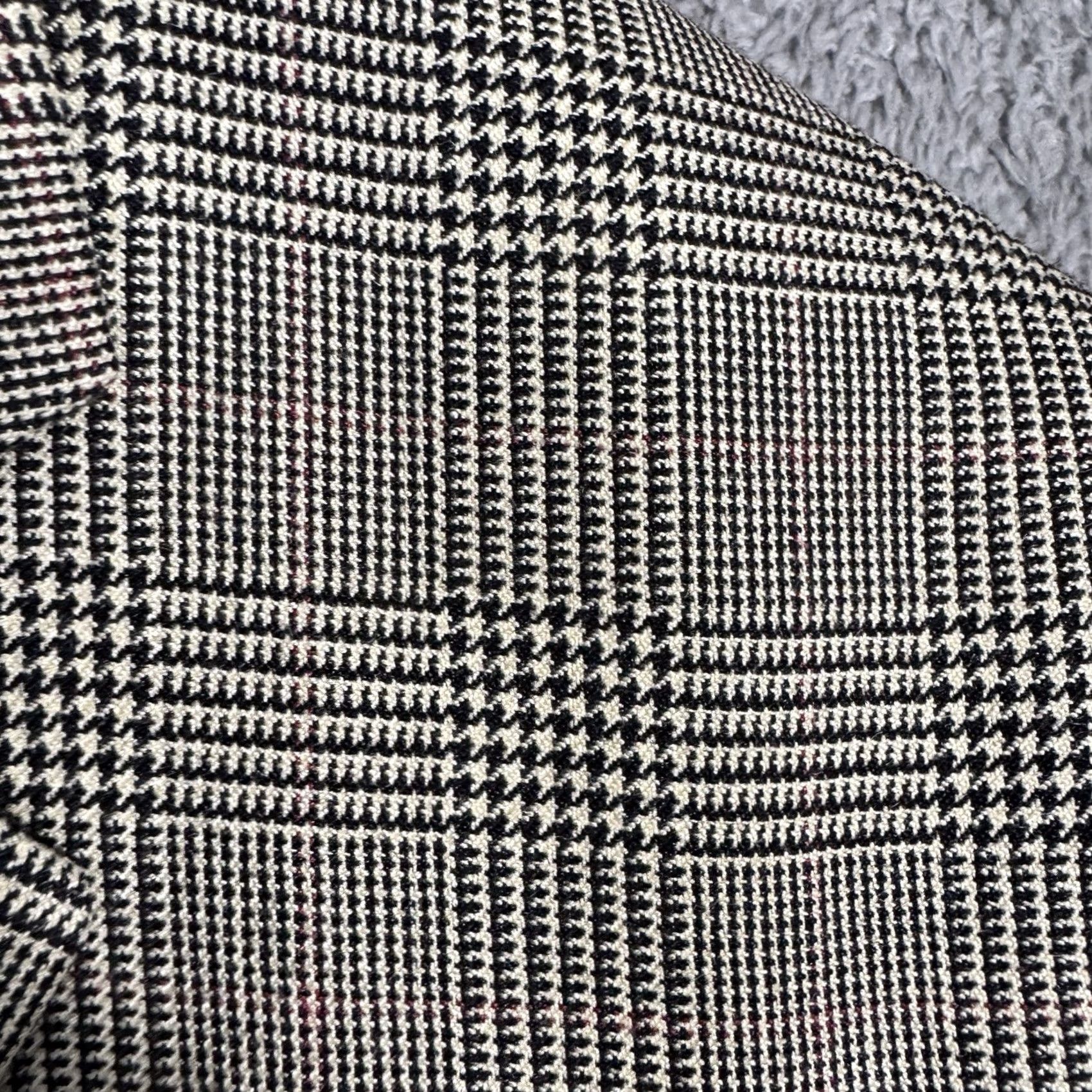Ralph Lauren VINTAGE Ralph Lauren Blazer Men 44L Silk Wool Glen Check Houndstooth Suit Jacket 3Button Size 44R - 3 Thumbnail