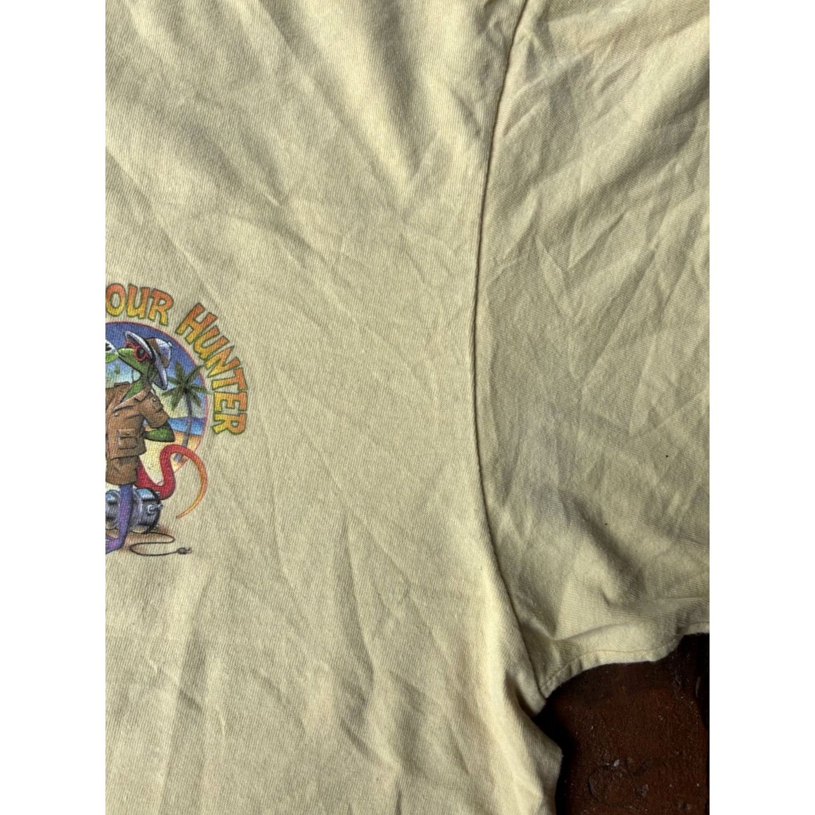 Vintage VINTAGE Caribbean Soul T-Shirt XL Yellow 90s Funny Double-Sided Happy Hour Hunter Mens Crew Neck Short Sleeve USA Size US XL / EU 56 / 4 - 4 Thumbnail