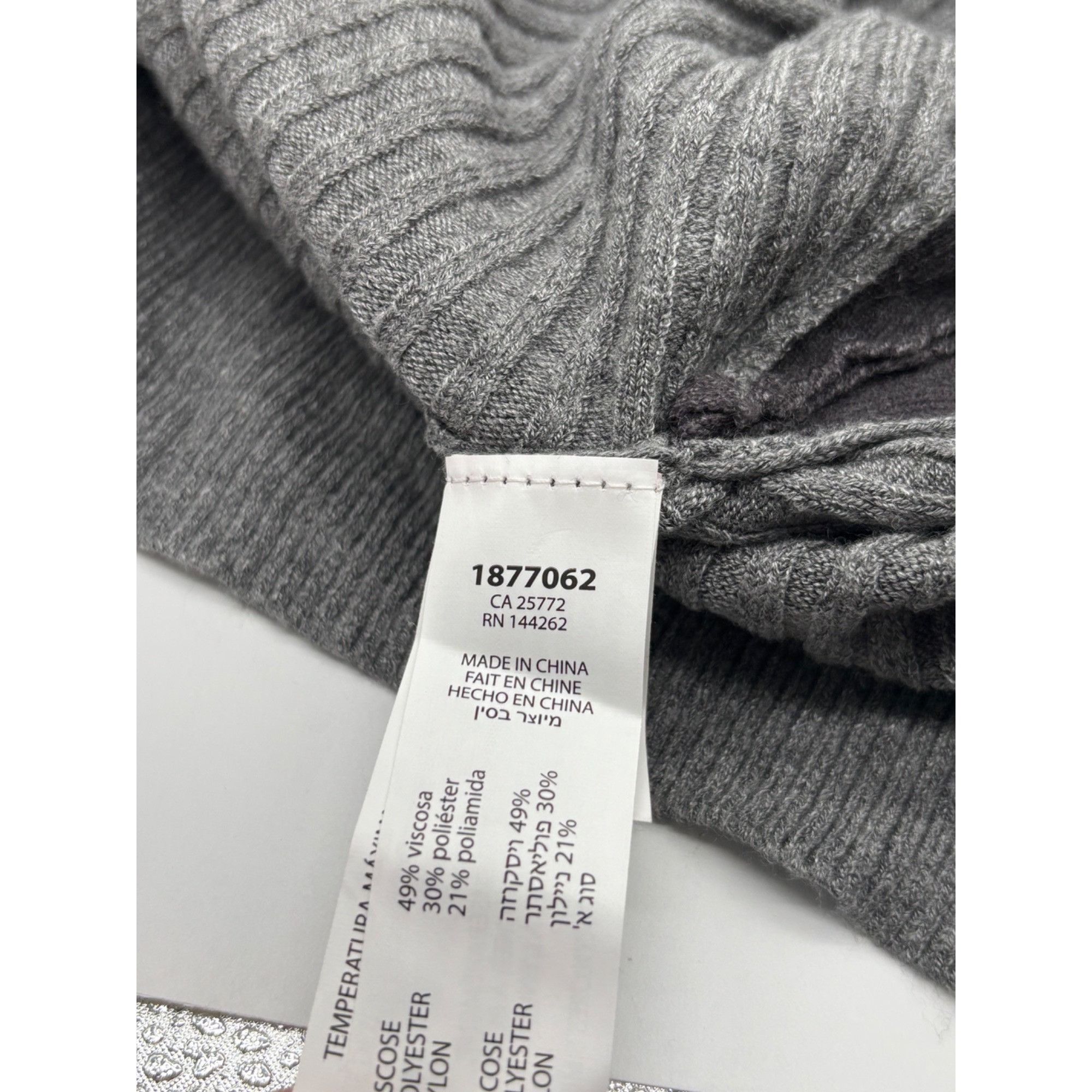 Other Black Tape Women's Plus Size Ribbed Hooded Sweater, Gray Cha Size ONE SIZE - 6 Thumbnail