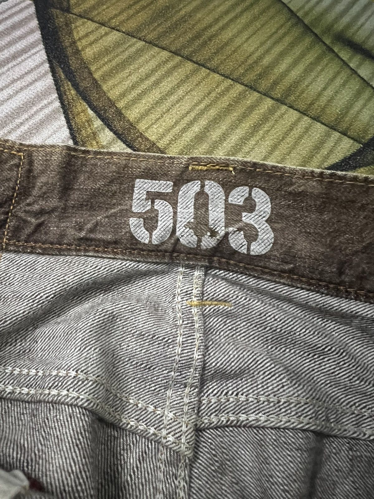 Kapital Vintage Edwin Brown 503 Clawmark Mud wash Jean Size US 31 - 14 Thumbnail