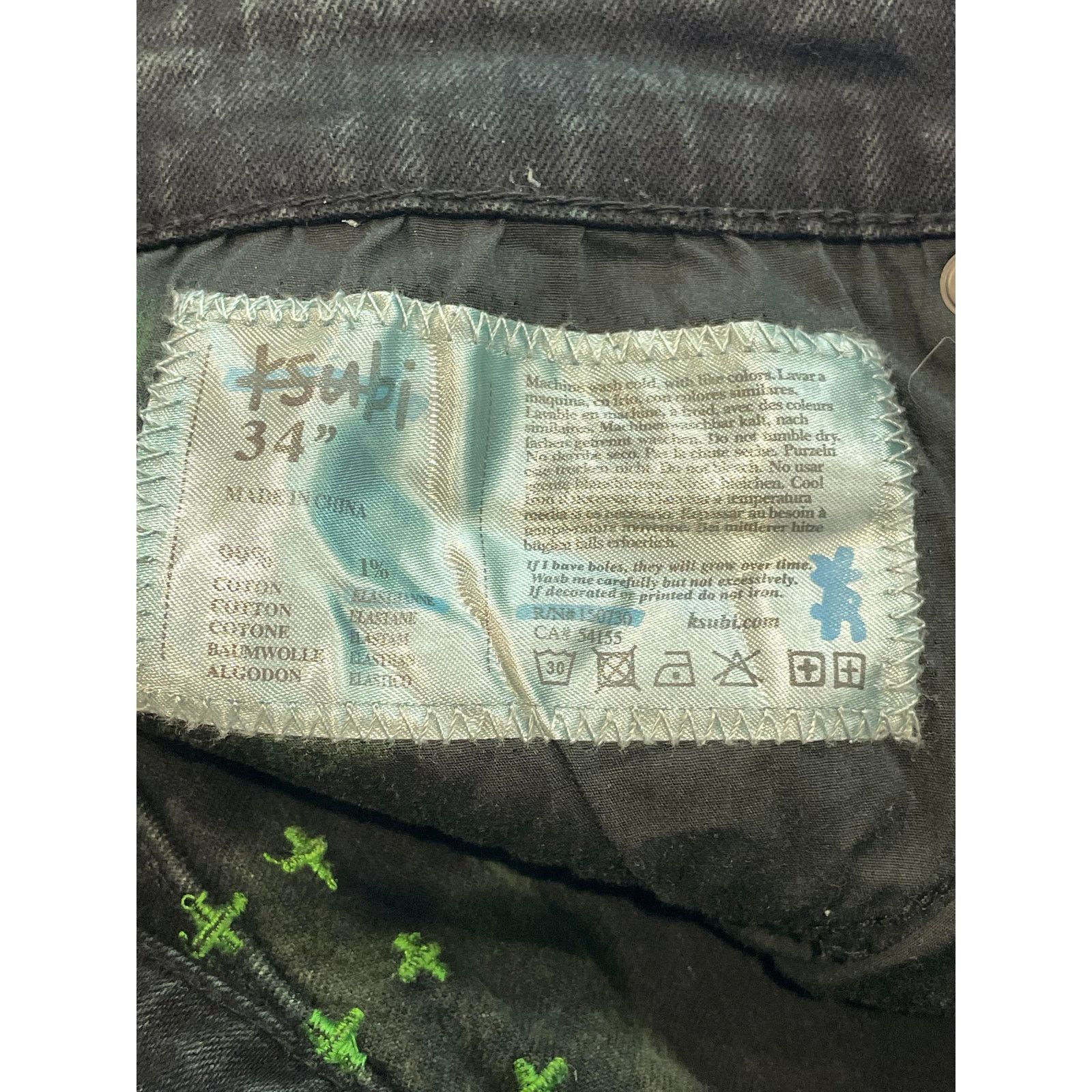 Ksubi Ksubi Black Green Tye Dye Jeans Size US 34 / EU 50 - 4 Thumbnail
