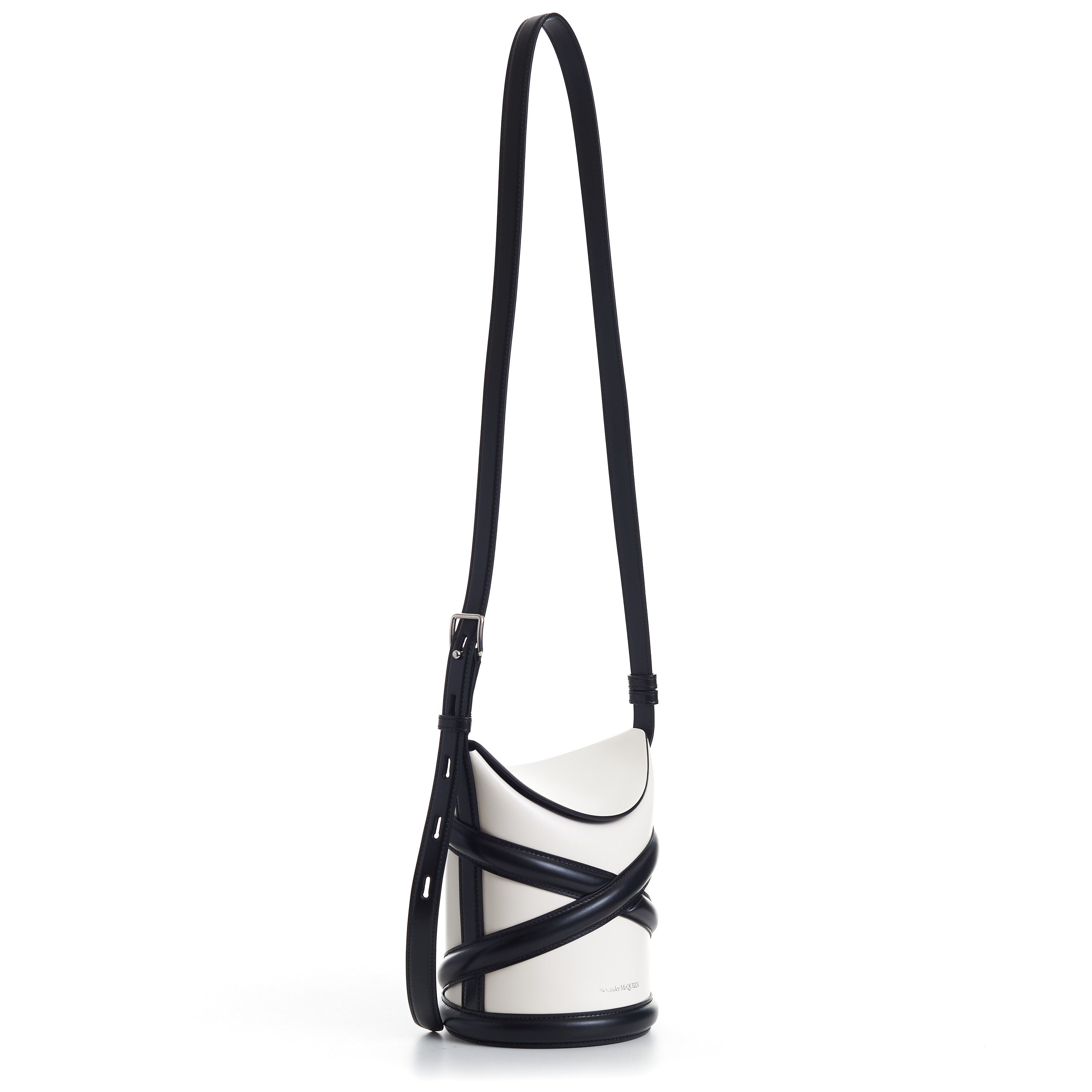 Alexander McQueen The Curve Bucket Bag - Ivory, Harness, Shoulder Strap Size ONE SIZE - 8 Thumbnail