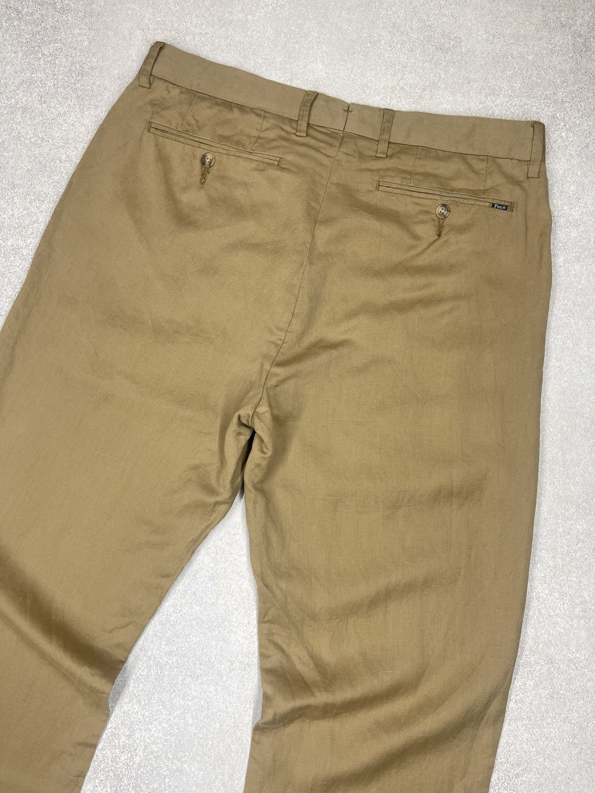 Polo Ralph Lauren Mens Polo Ralph Lauren Linen Pants Beige Size US 31 - 3 Thumbnail