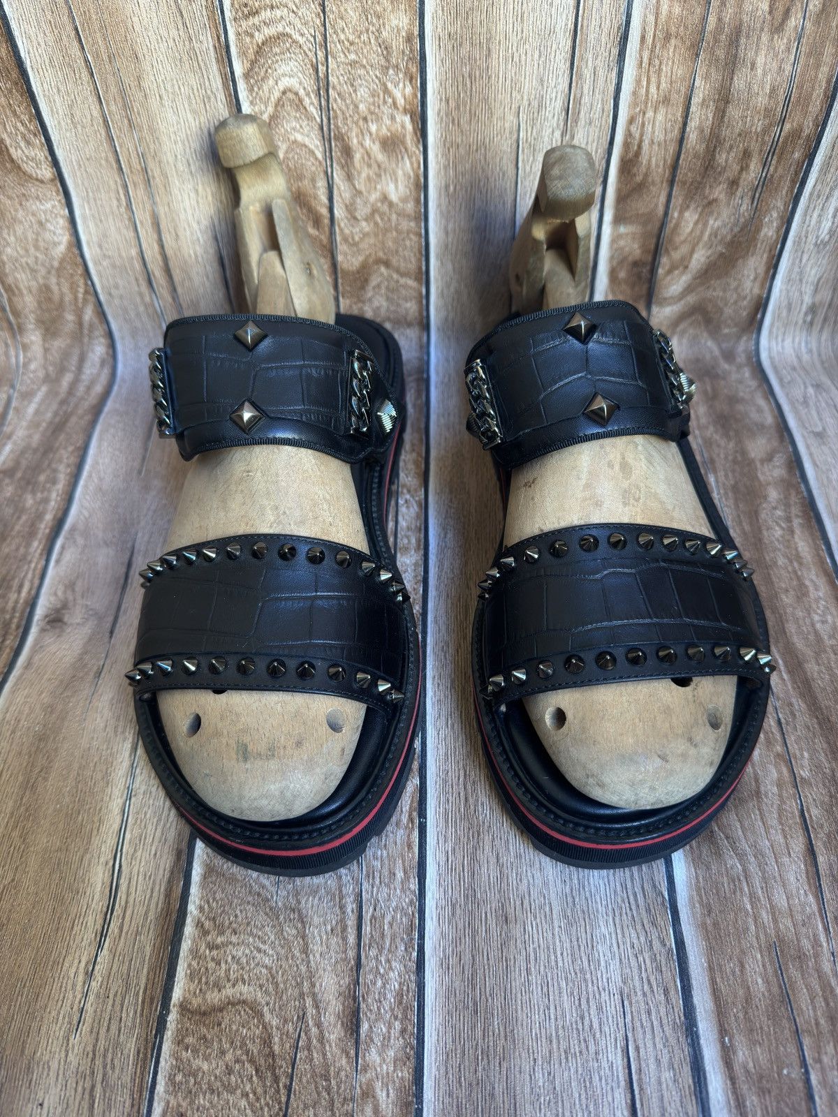 Christian Louboutin Rare Crog studded leather sandals Size US 7.5 / EU 40-41 - 5 Thumbnail
