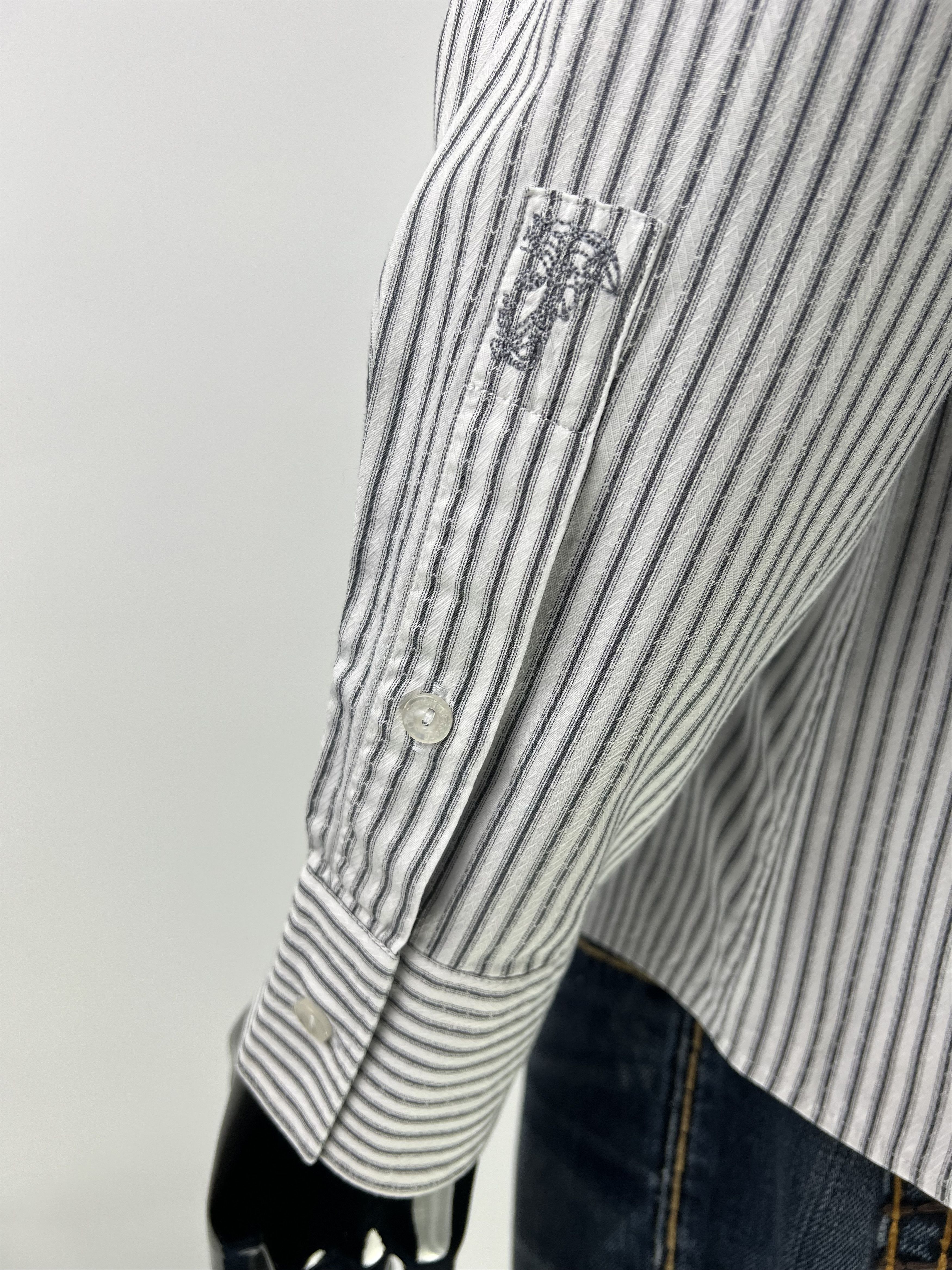 Versace Versace Collection Striped Cotton Button Up Shirt Size 16/41 Size US L / EU 52-54 / 3 - 3 Thumbnail