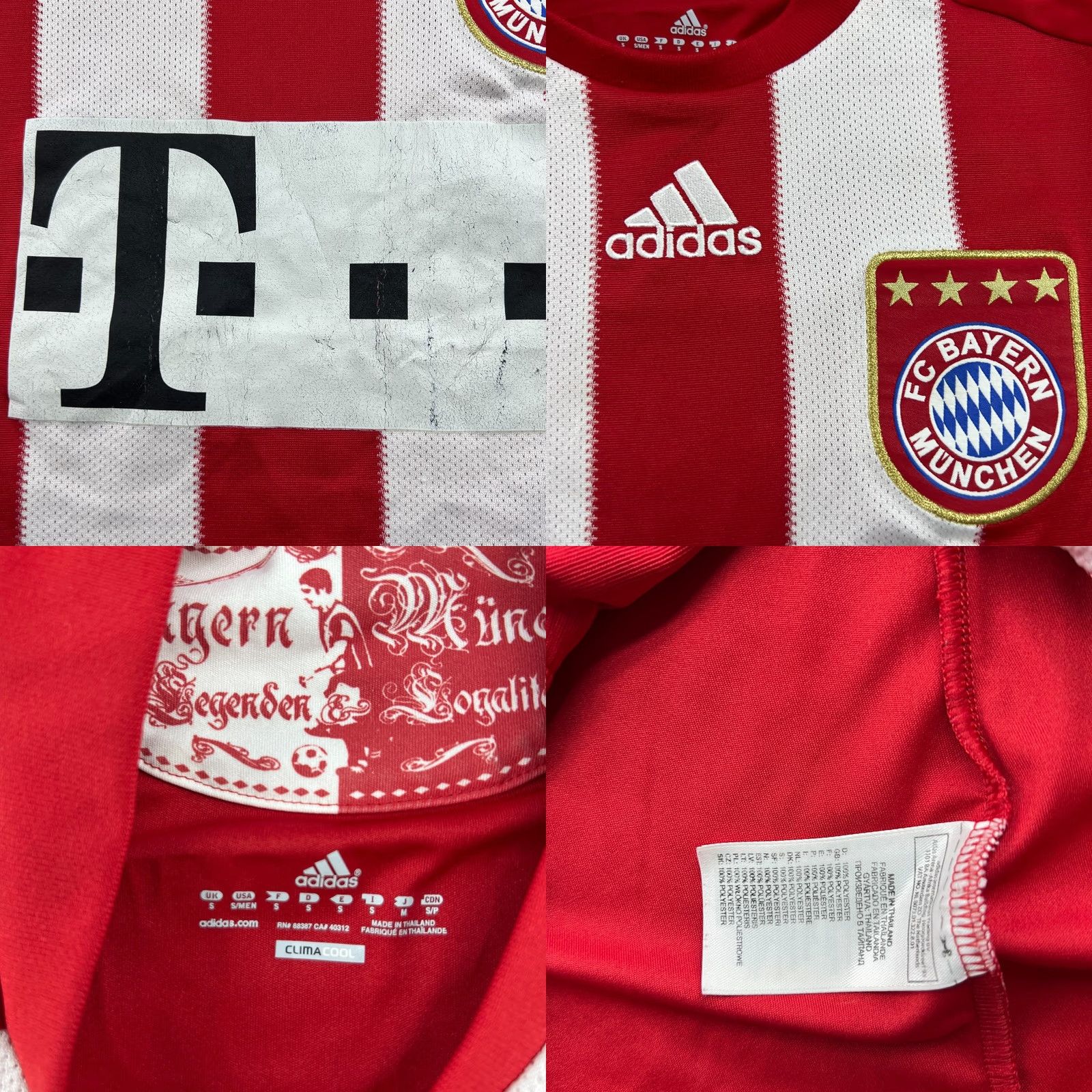 Adidas adidas Bayern Munich 2010 2011 Home #10 Arjen Robben Mens Football Jersey S Size US S / EU 44-46 / 1 - 8 Thumbnail