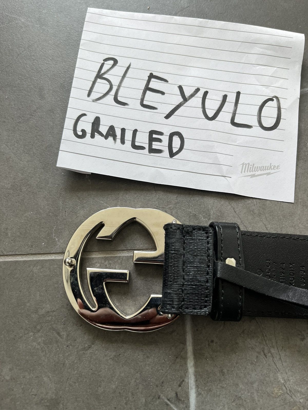 Gucci EMBOSS WITH INITIALS GG BELT WITH INTERLOCKING G BUCKLE Size 34 - 6 Thumbnail