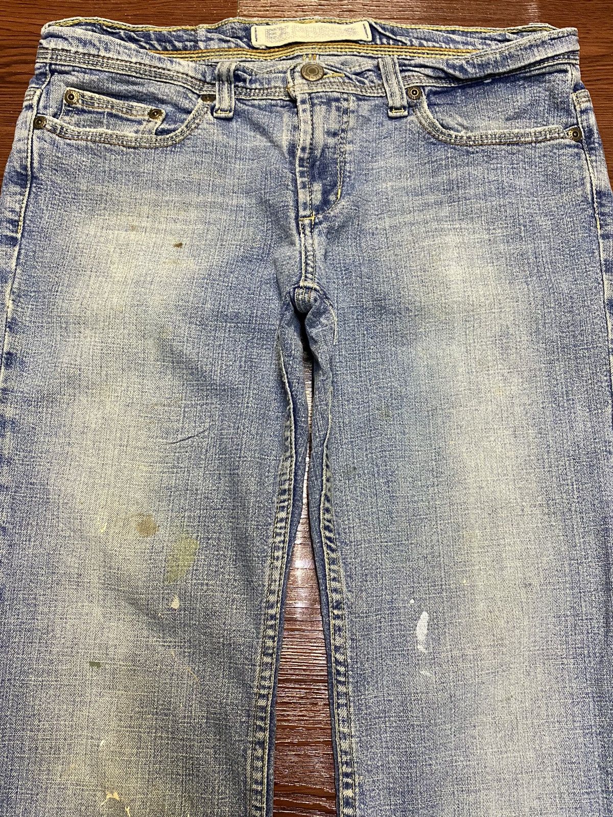 Express Vintage Japanese Brand Express Grunge Splatter Flare Jean. Size 31" - 3 Thumbnail
