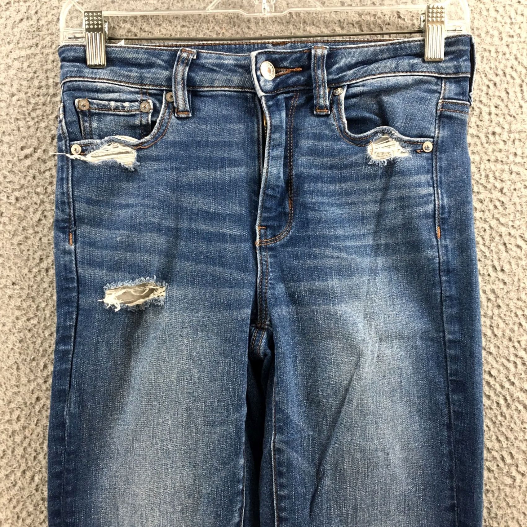American Eagle Outfitters American Eagle Outfitters Jeans Womens 4 Long Blue Zip Skinny 5-Pocket Denim Slim Cotton Blend Stretch Modern 30 in Inseam Mens? Size 27" / US 4 / IT 40 - 2 Thumbnail
