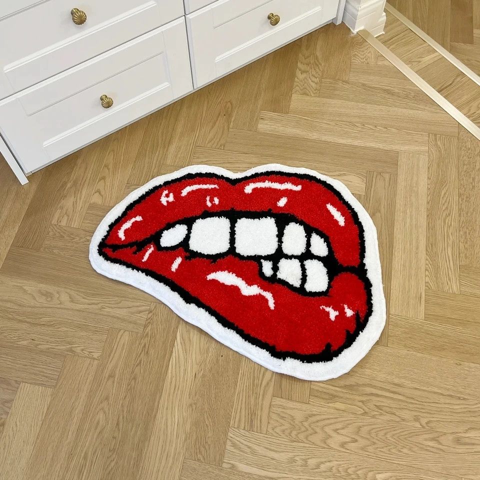 Japanese Brand Red Lift Tufted Rug Thick Plush Carpet Size ONE SIZE - 5 Thumbnail