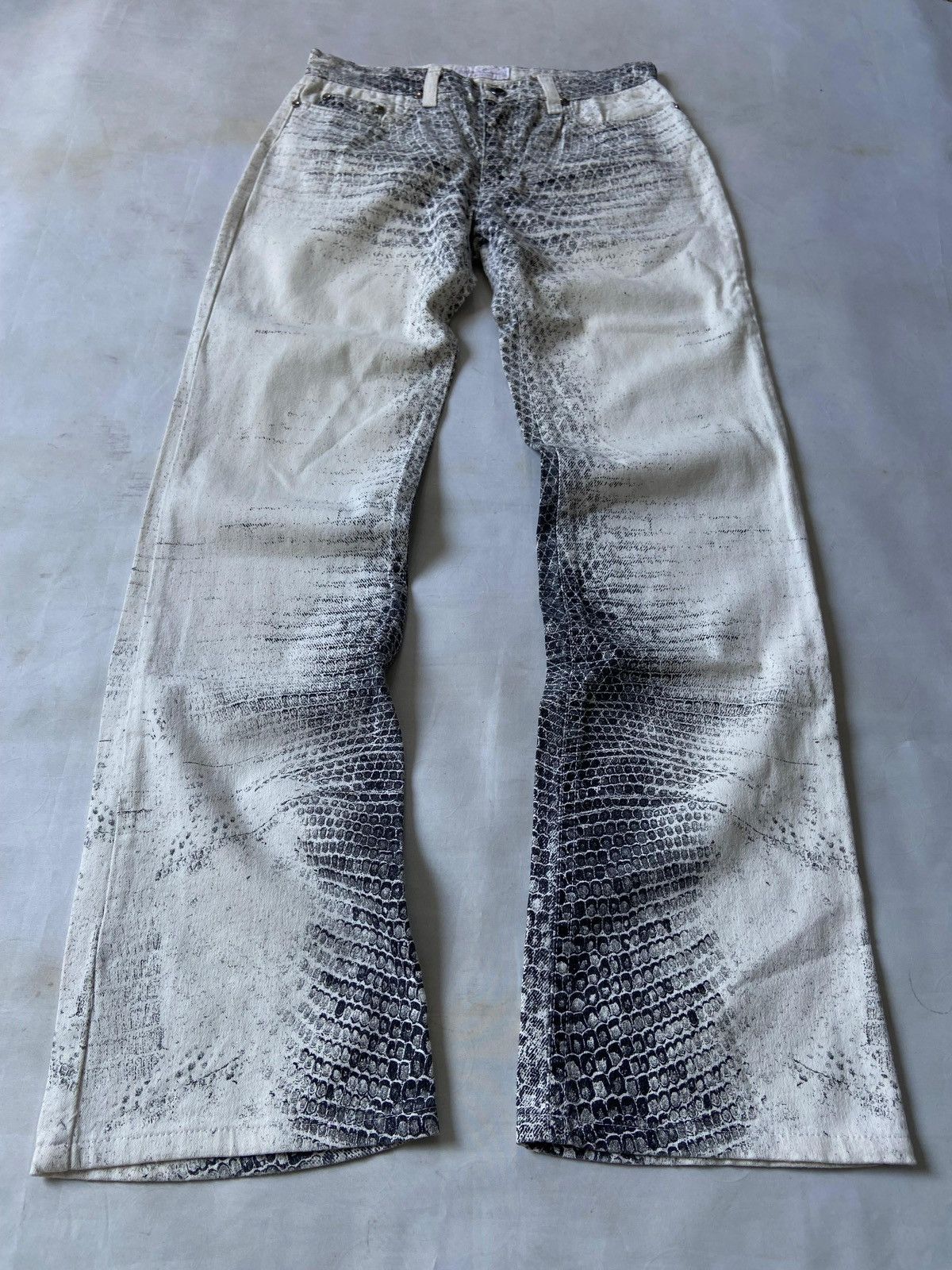 Roberto Cavalli Roberto Cavalli Python Snake Print Jeans Flared Size 25" / US 0 / IT 36 - 1 Thumbnail