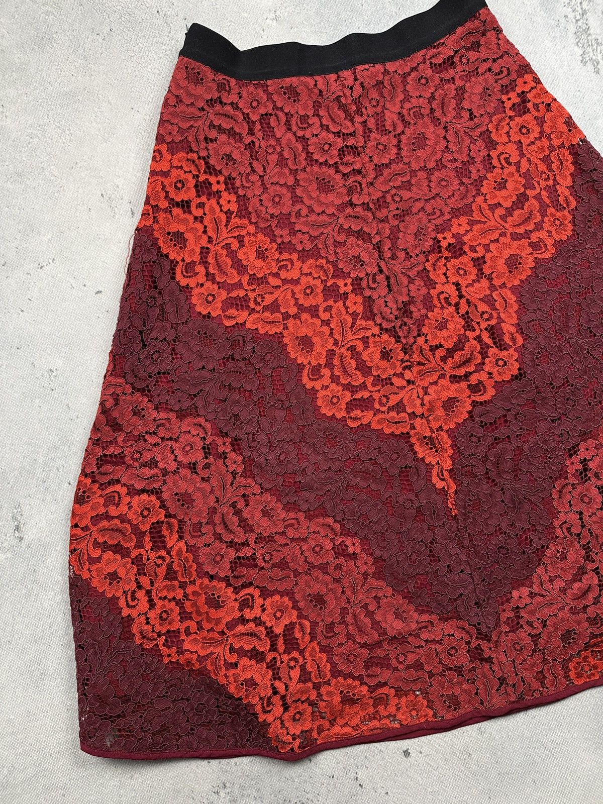 Sandro Sandro Paris Red Lace A-Line Skirt Luxury Romantic Chic Lux Size 27" / US 4 / IT 40 - 8 Thumbnail