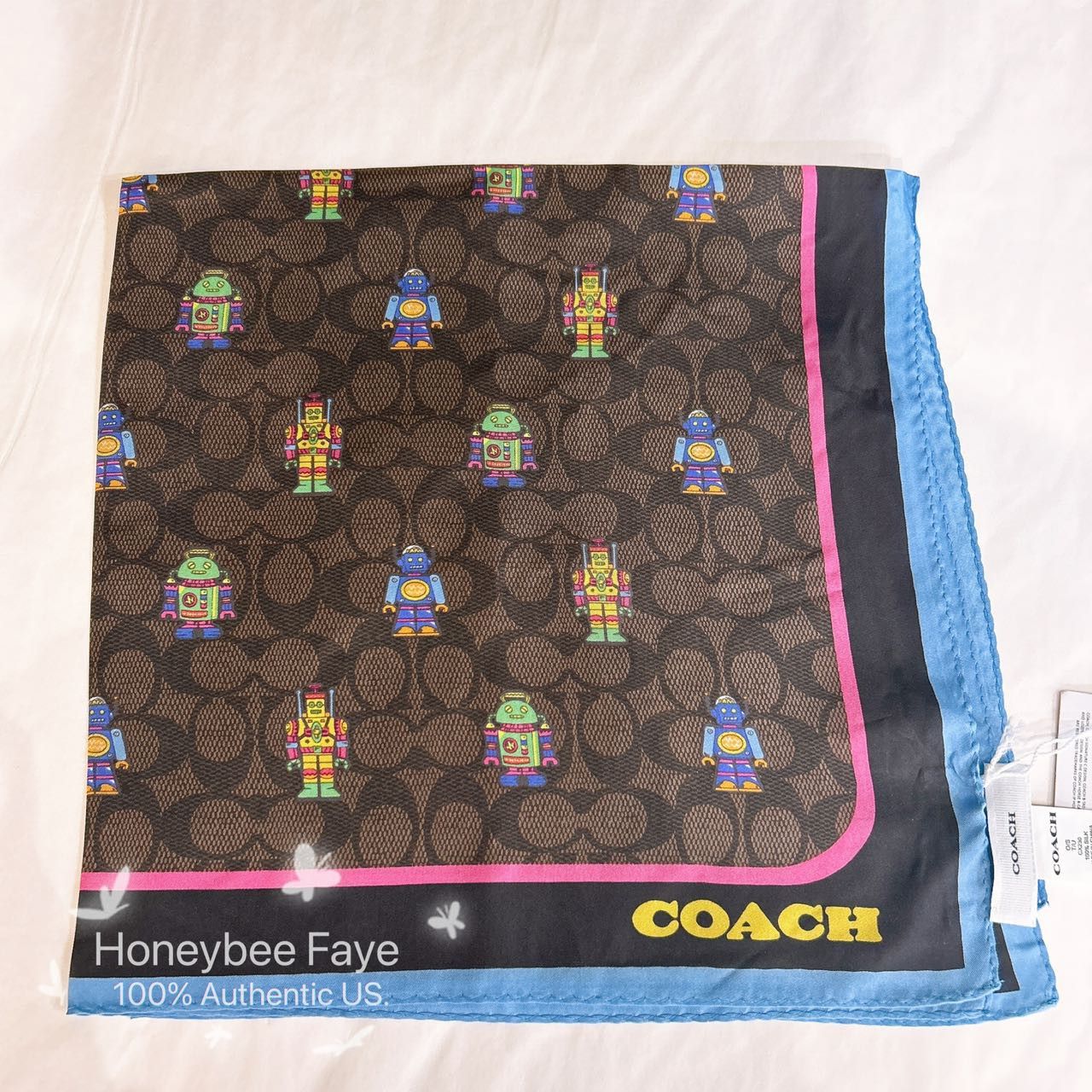 Coach Cosmic Coach Signature Robot Print Silk Bandana CX230 Size ONE SIZE - 1 Thumbnail