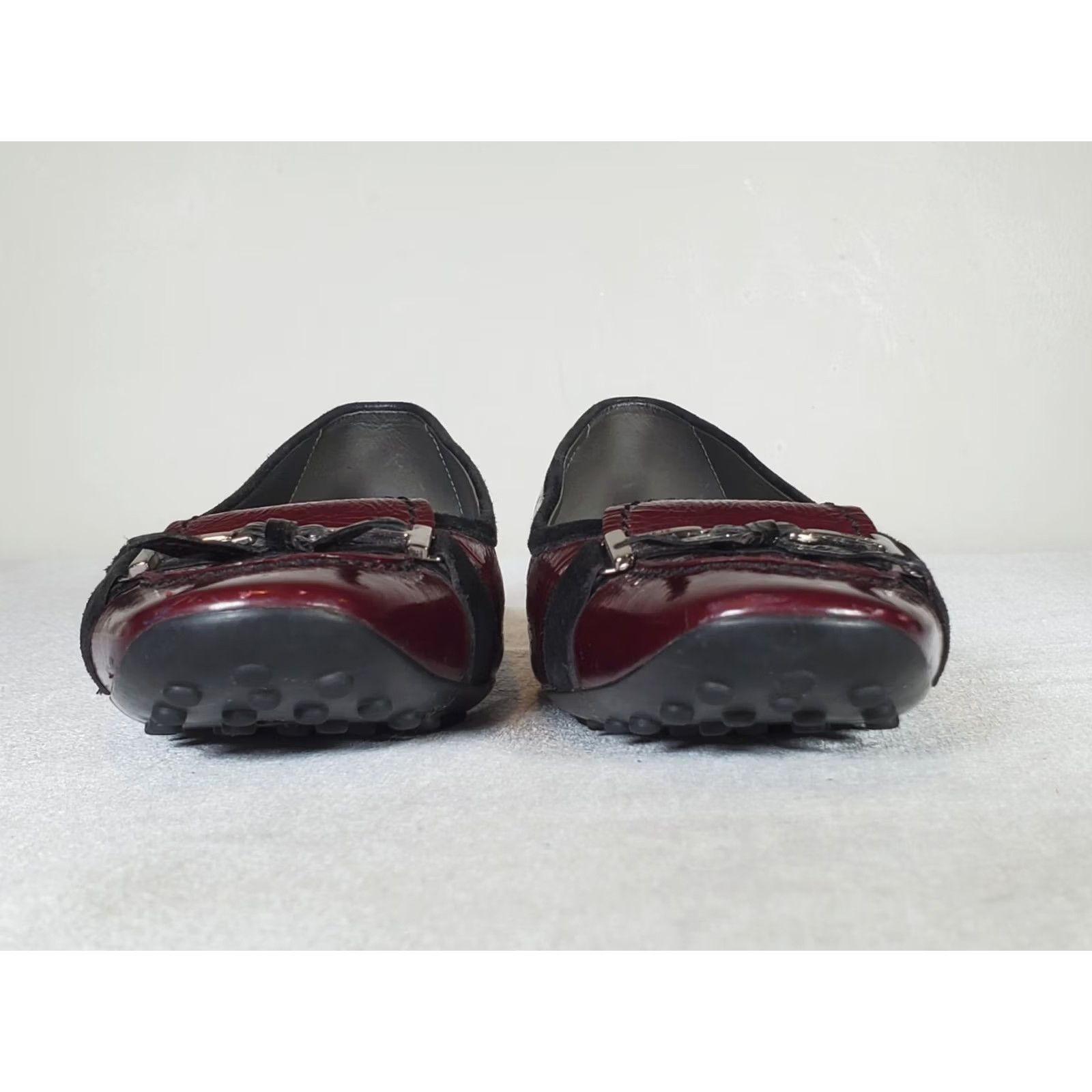 Vintage TOD’S Burgundy Patent Leather Black Suede Driving Moc Sole Flats Women's US 10 Size US 10 / IT 40 - 6 Thumbnail