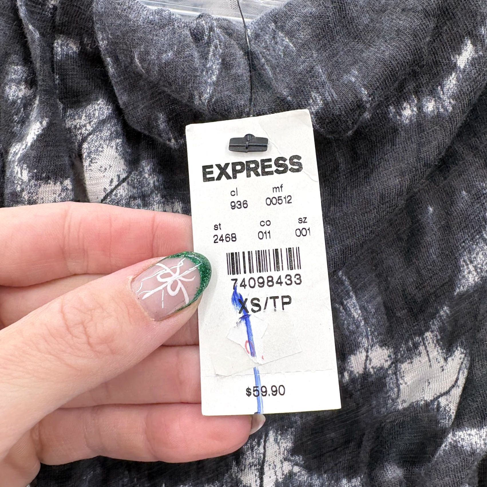 Express Express Dress XS Black Gray Strapless Maxi Tie Dye Sheer Hem Boho NWT Women’s Maxi Dress Size XS / US 0-2 / IT 36-38 - 5 Thumbnail