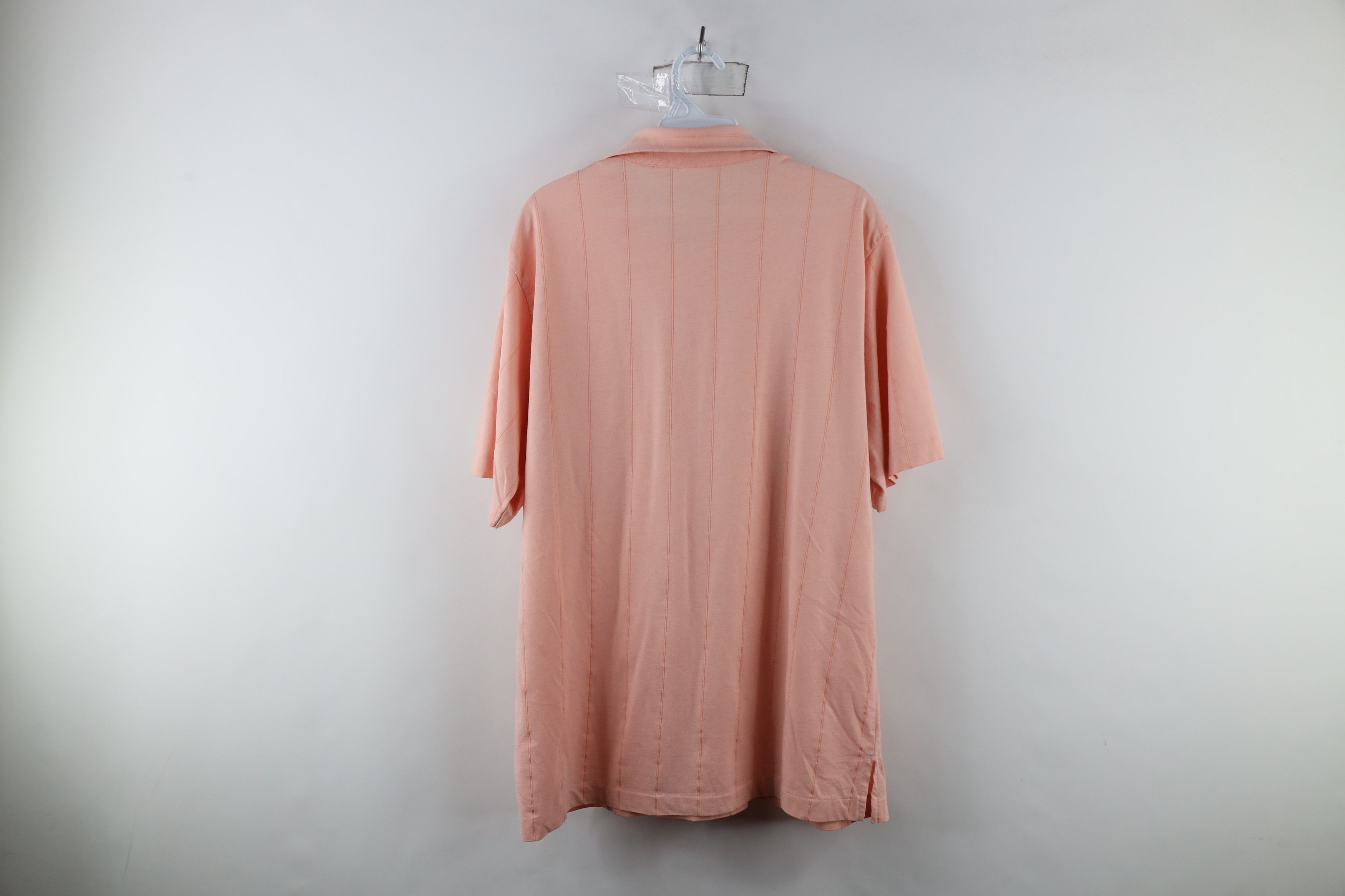 Vintage Vintage 90s Streetwear Striped Knit Collared Polo Shirt Pink Size US XL / EU 56 / 4 - 11 Thumbnail