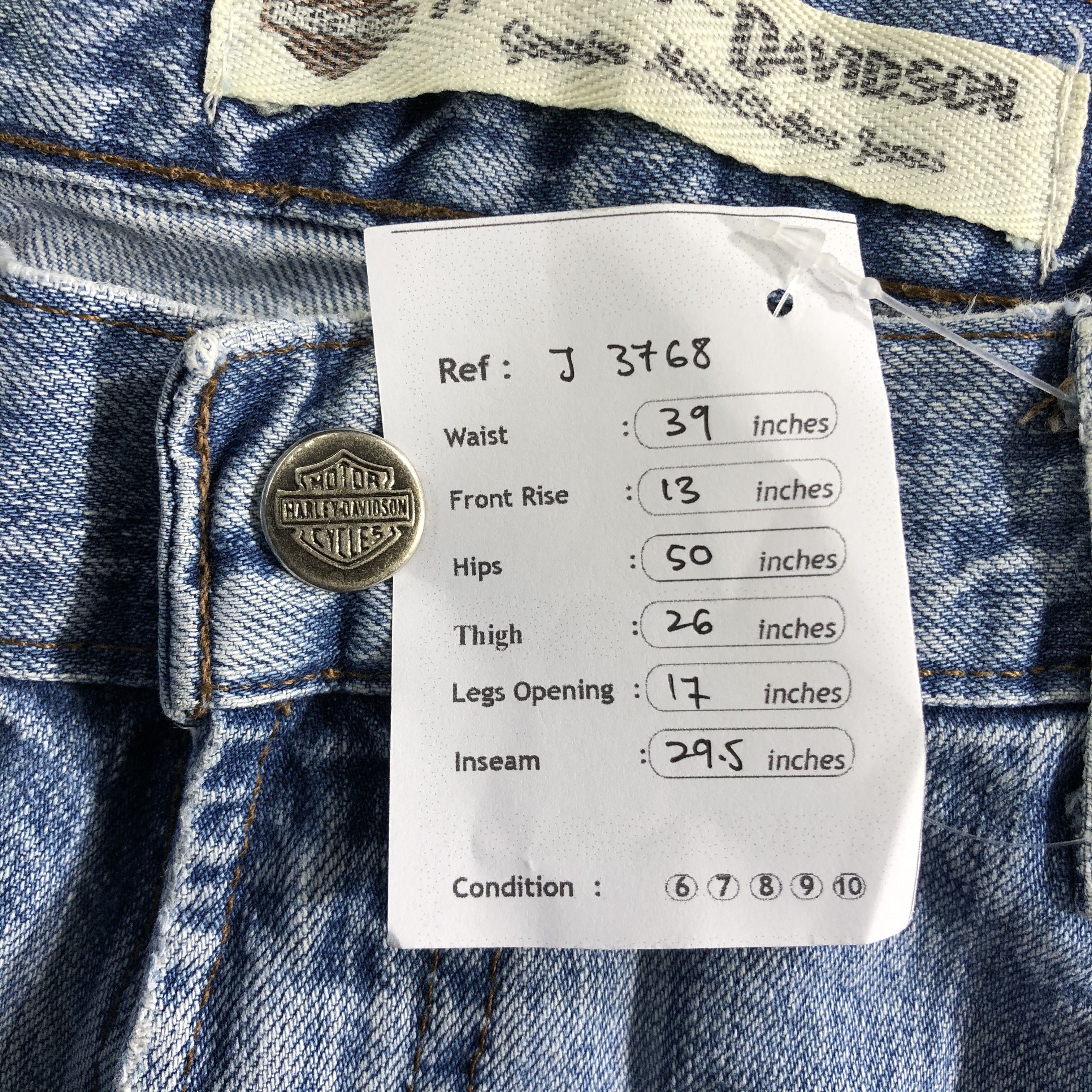 Harley Davidson Vintage Harley Davidson Jeans-J3768 Size US 39 - 18 Thumbnail