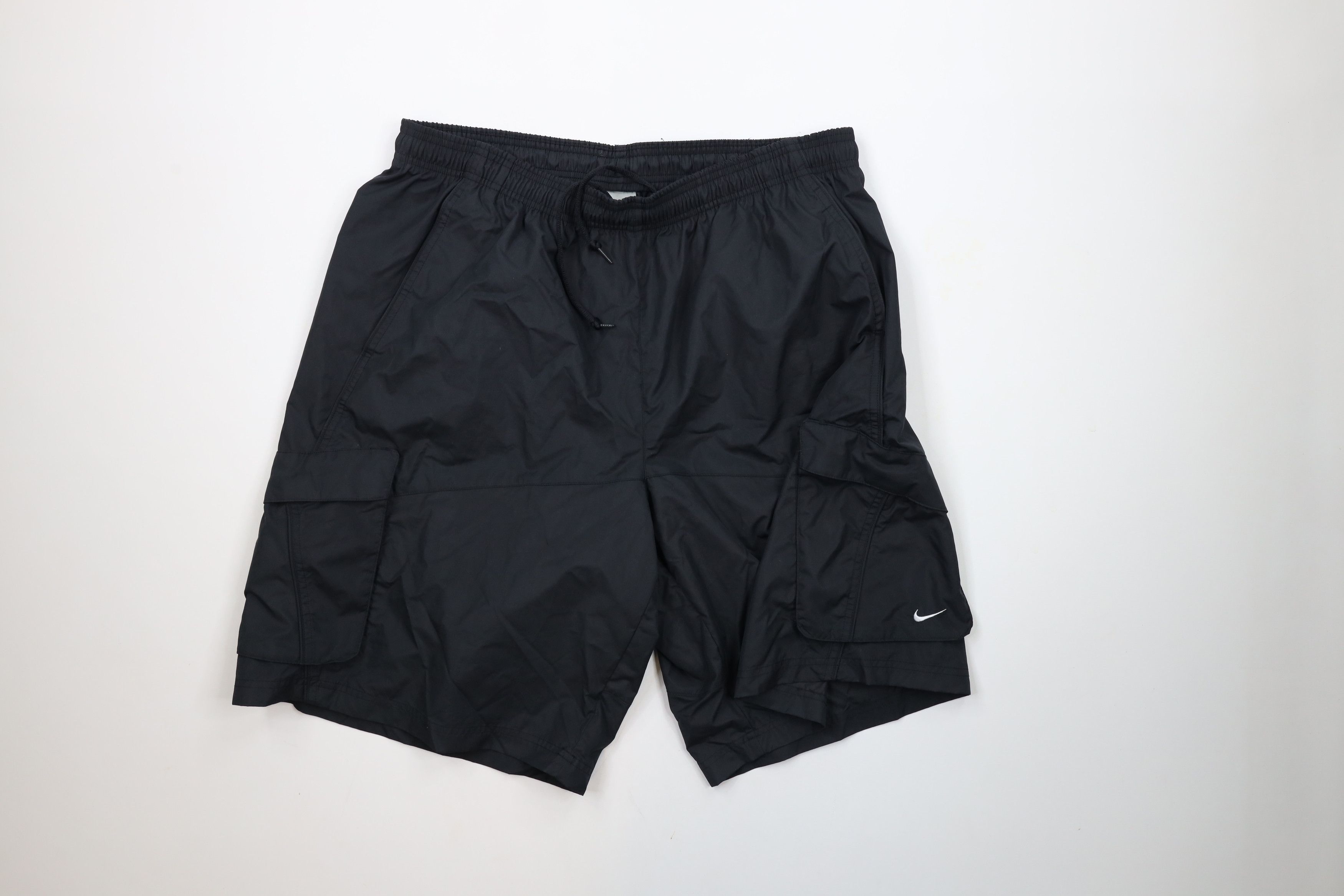 Nike × Vintage Vintage Nike Scott Mini Swoosh Baggy Cargo Shorts Black Size US 36 / EU 52 - 1 Thumbnail