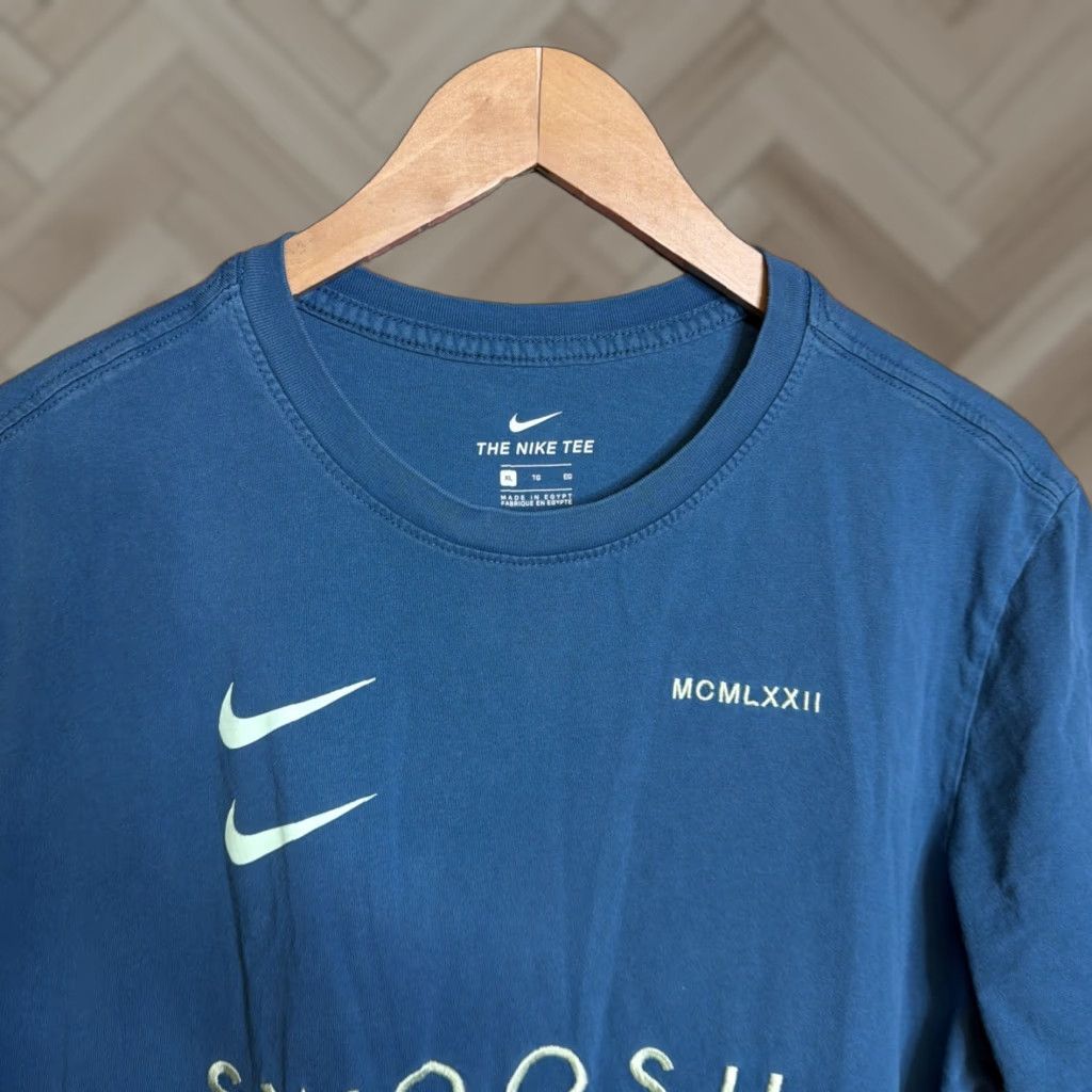 Nike Nike T-Shirt XL Womens Blue Swoosh Embroidered Tee Short Sleeve Crew Neck Shirt Size XL / US 12-14 / IT 48-50 - 1 Thumbnail