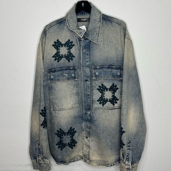Amiri Amiri MA Quad Denim Logo Shirt Blue Men’s XL Size US XL / EU 56 / 4 - 2 Thumbnail