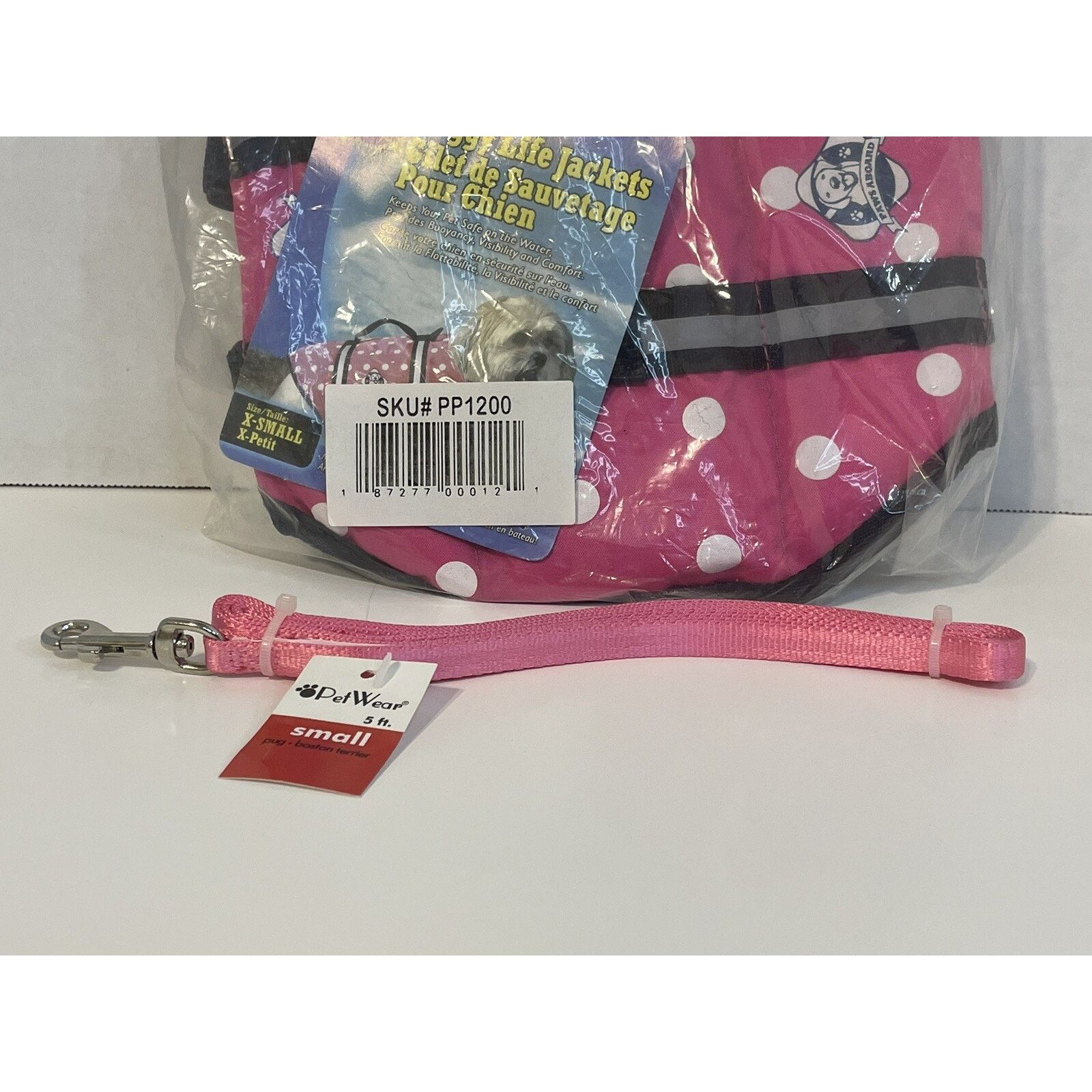 The Unbranded Brand Paws Aboard Dog Life Jacket XS & Matching 5ft Leash Small Size US S / EU 44-46 / 1 - 2 Thumbnail