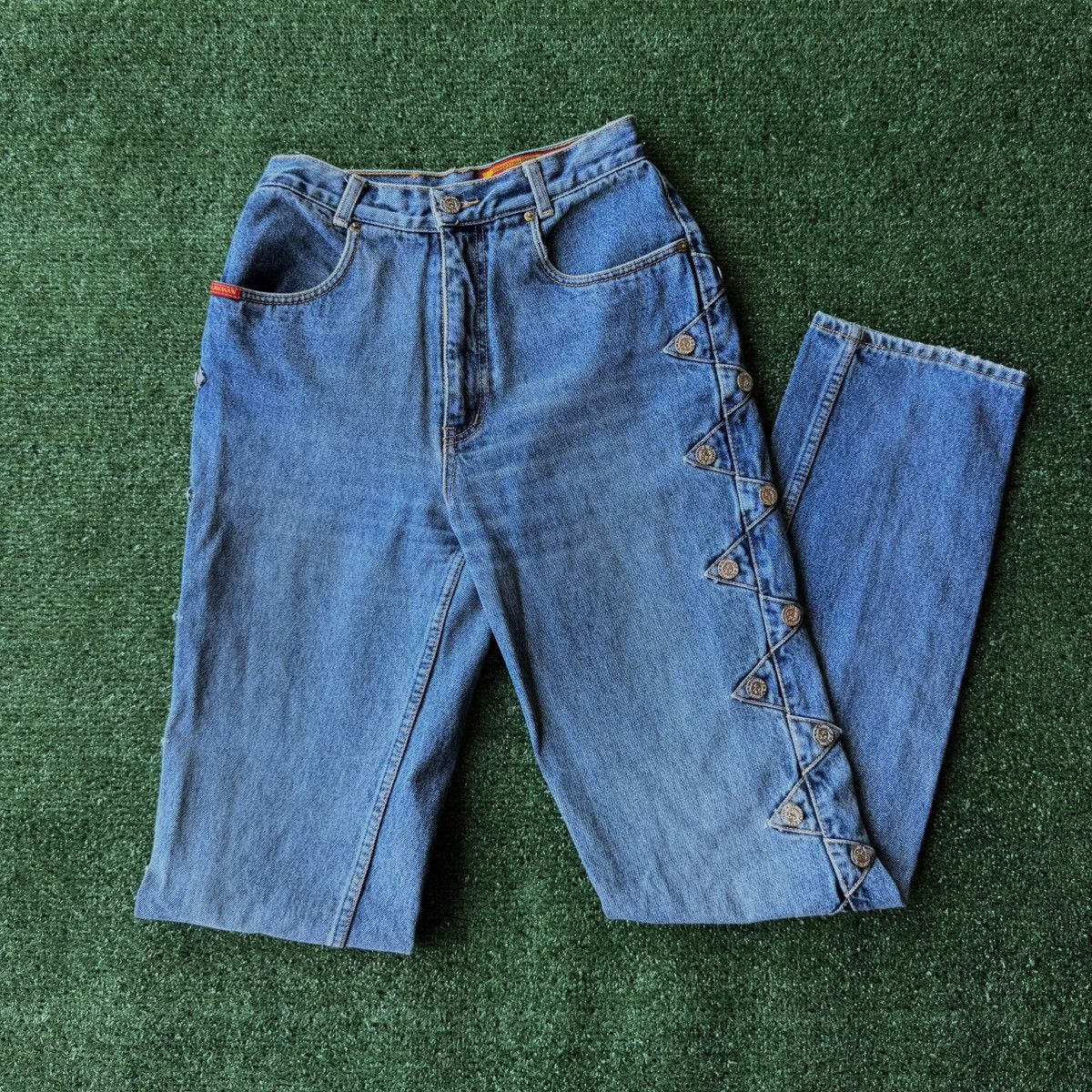 Vintage Vintage 70s Lawman Side-Button Authentic Western Jeans Size 30" / US 8 / IT 44 - 1 Thumbnail